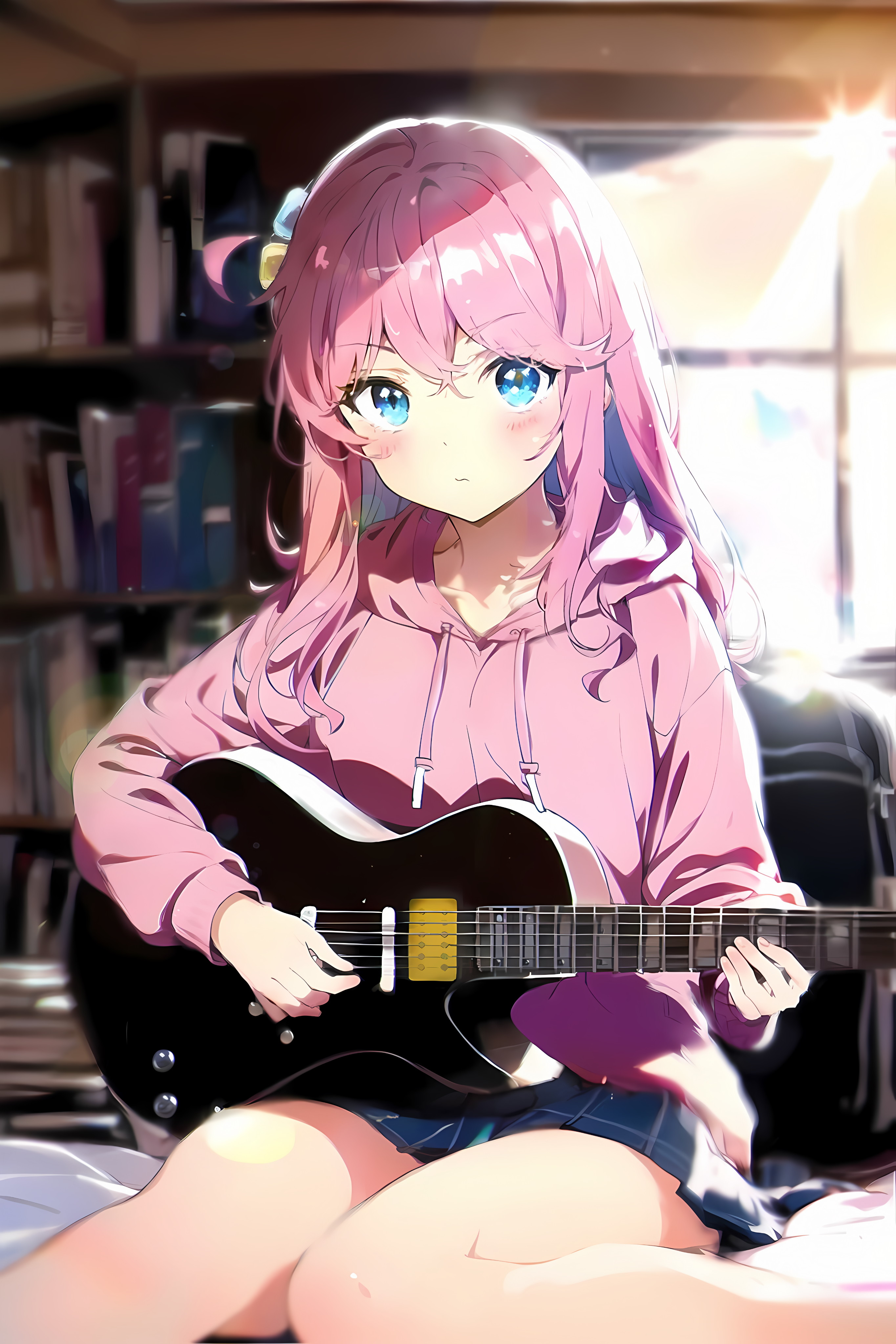 Anime Girls BOCCHi THE ROCK Vertical Guitar Musical Instrument Pink Hair  Wallpaper - Resolution:2730x4096 - ID:1361171 