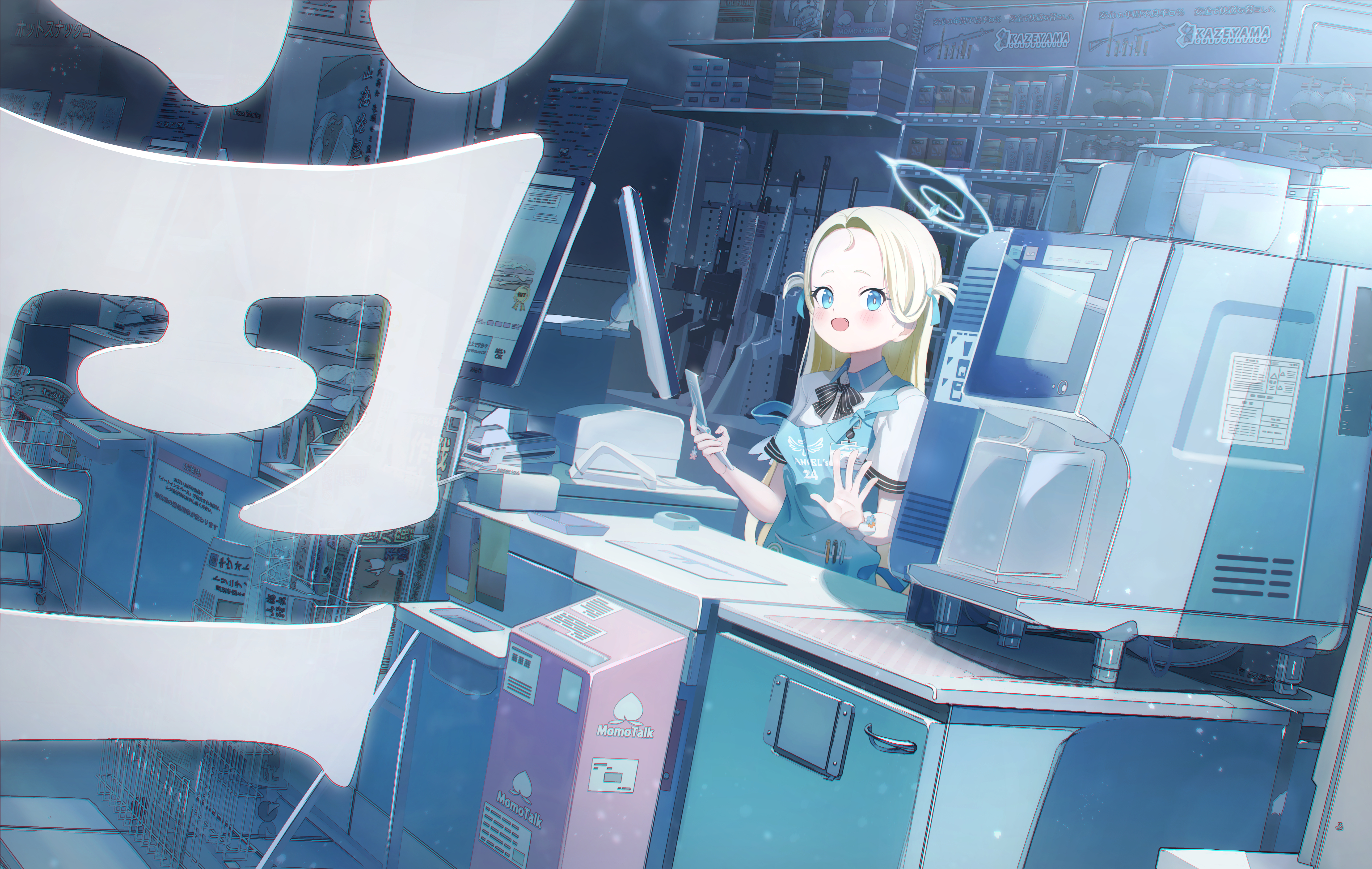 Blue Archive Sora Blue Archive Anime Girls Anime Games Blue Eyes Blonde Rifles 5813x3678