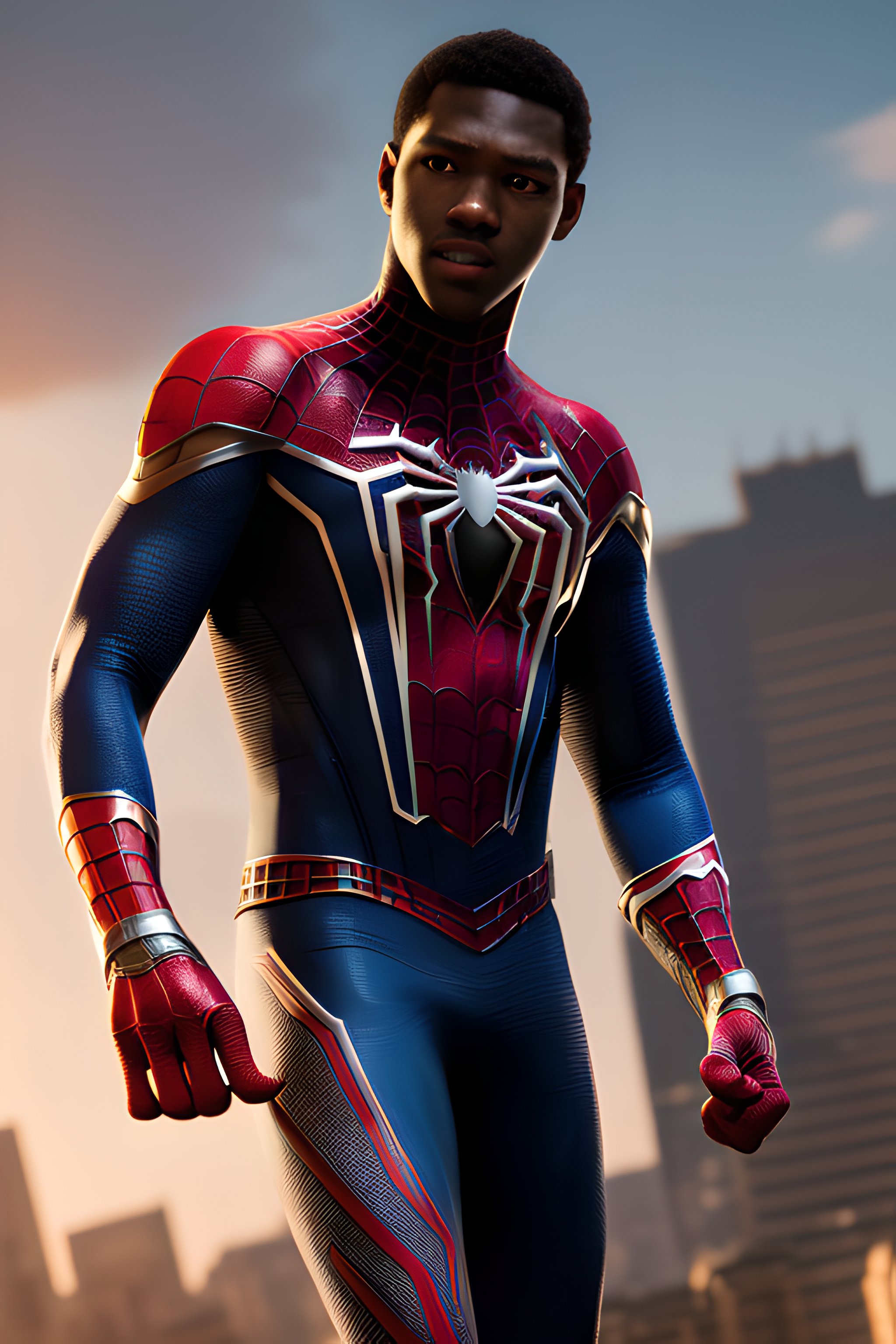 Miles Morales Spider Man Stable Diffusion Ai Art Superhero Vertical 2048x3072