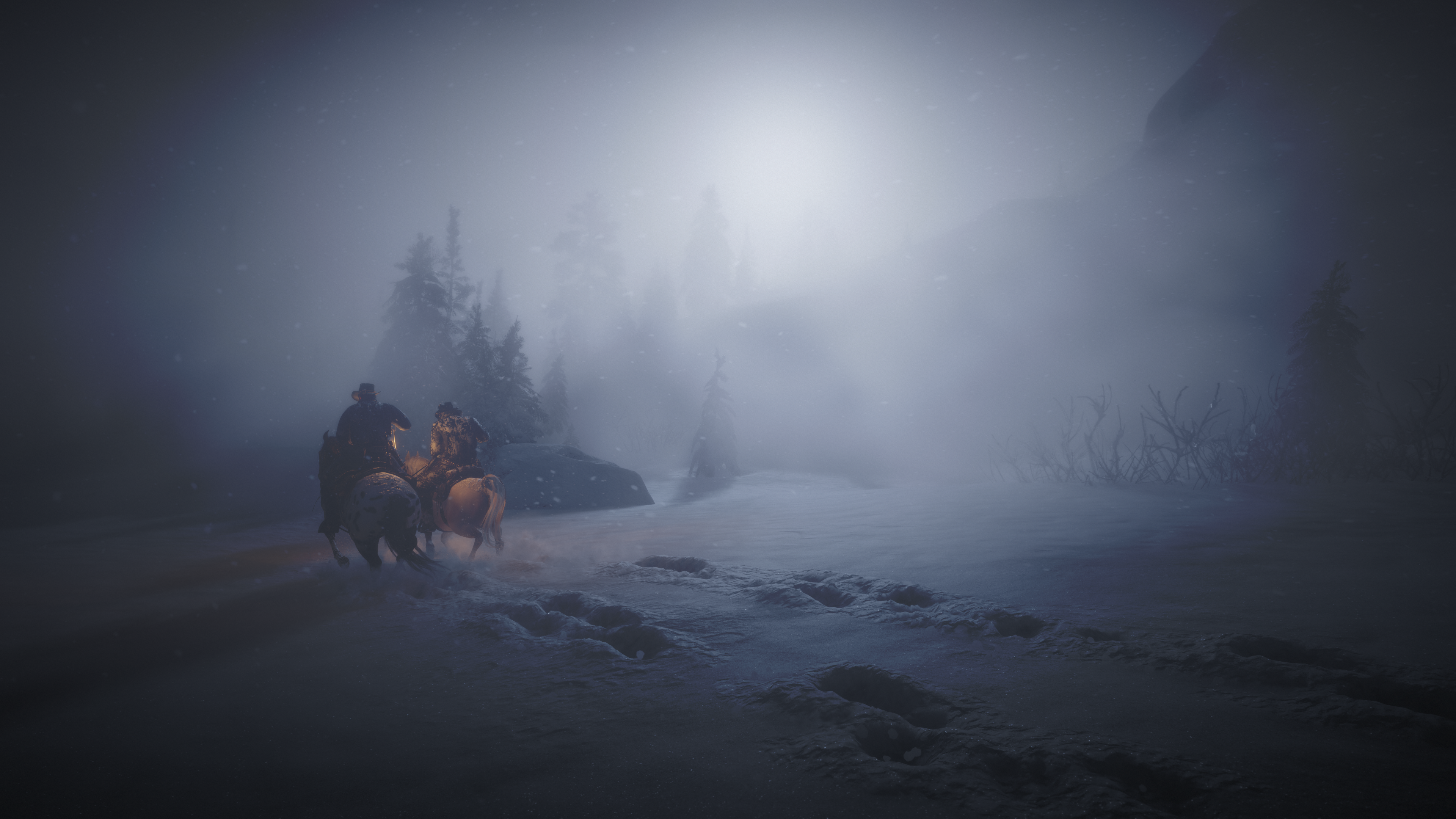 Xbox Serie X Red Dead Redemption 2 HDR Video Games Snow Horse Nature Trees 3840x2160