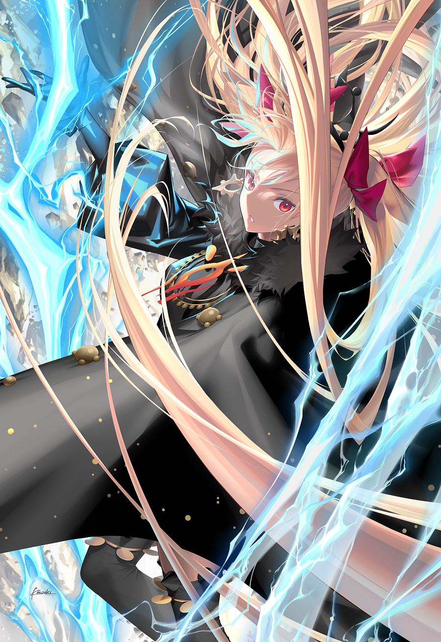 Anime Anime Girls Pixiv Portrait Display Blonde Red Eyes Long Hair Looking At Viewer Fate Series Lig 900x1309