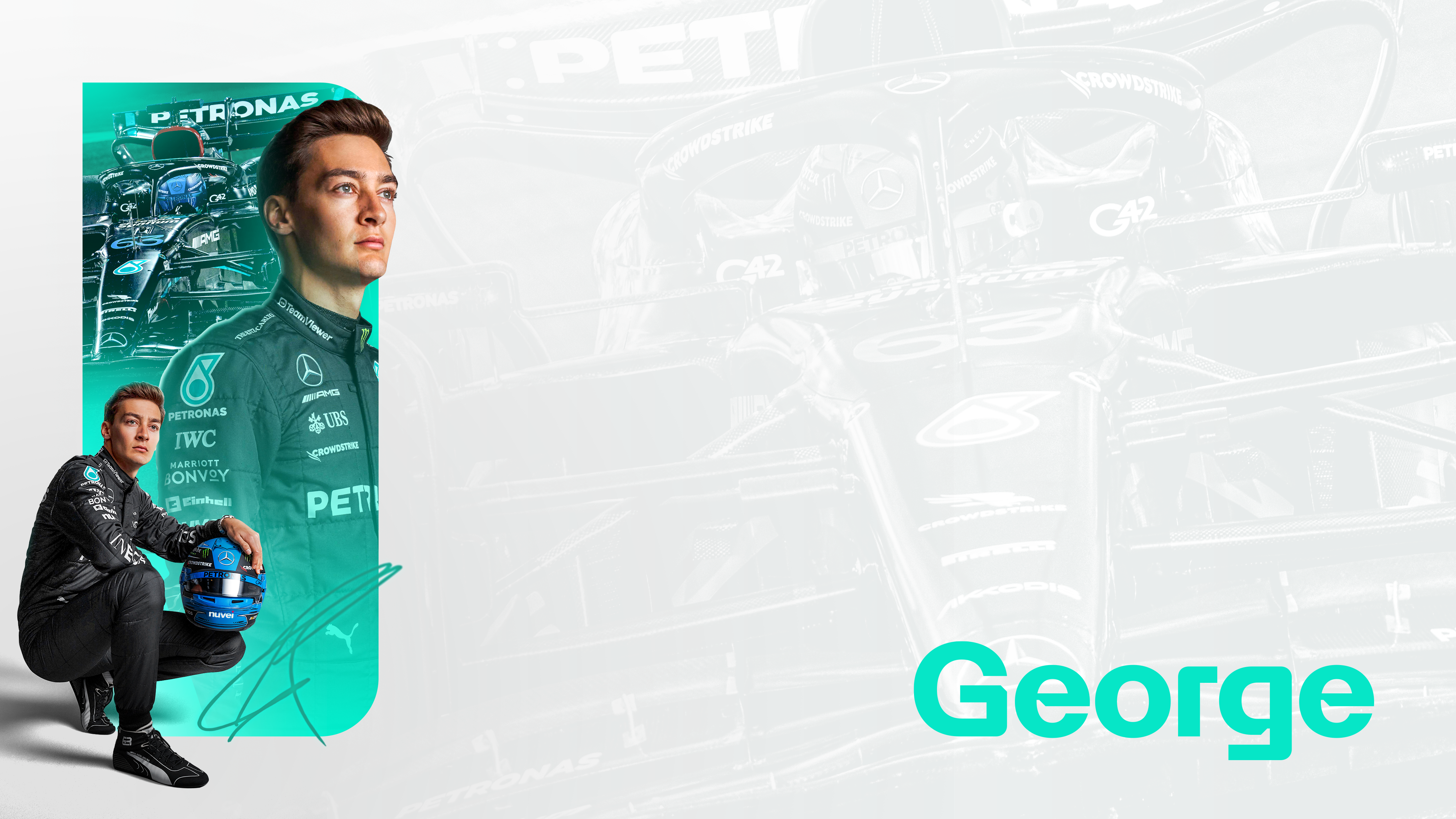 Formula 1 George Russell Mercedes F1 Racing Driver 4427x2490