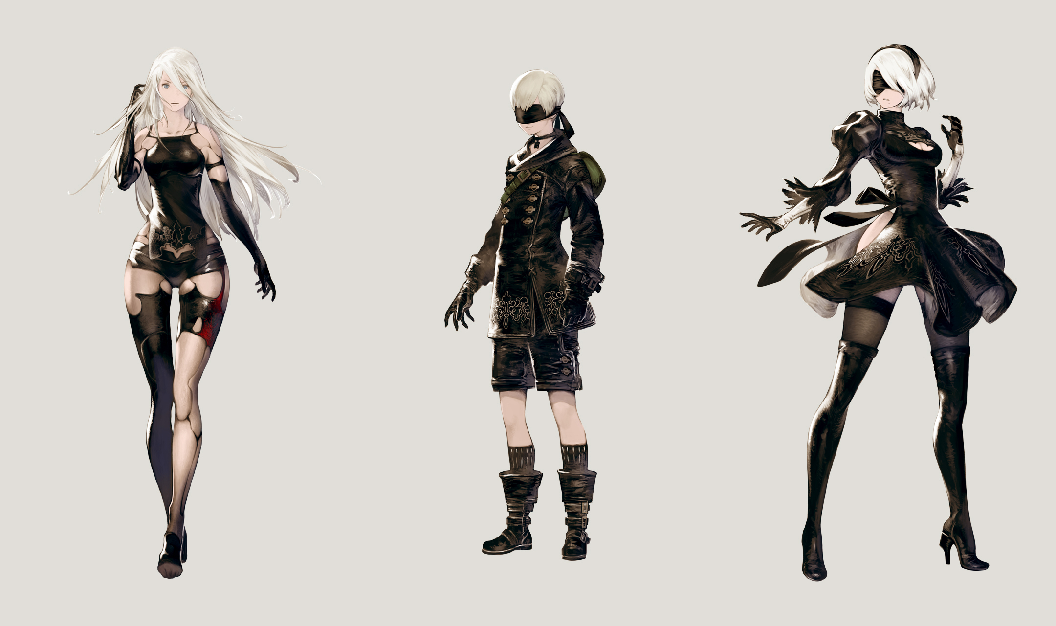 Nier Automata 2B Nier Automata A2 Nier Automata High Heels High Heeled Boots Leather Boots Thigh Hig 2160x1280