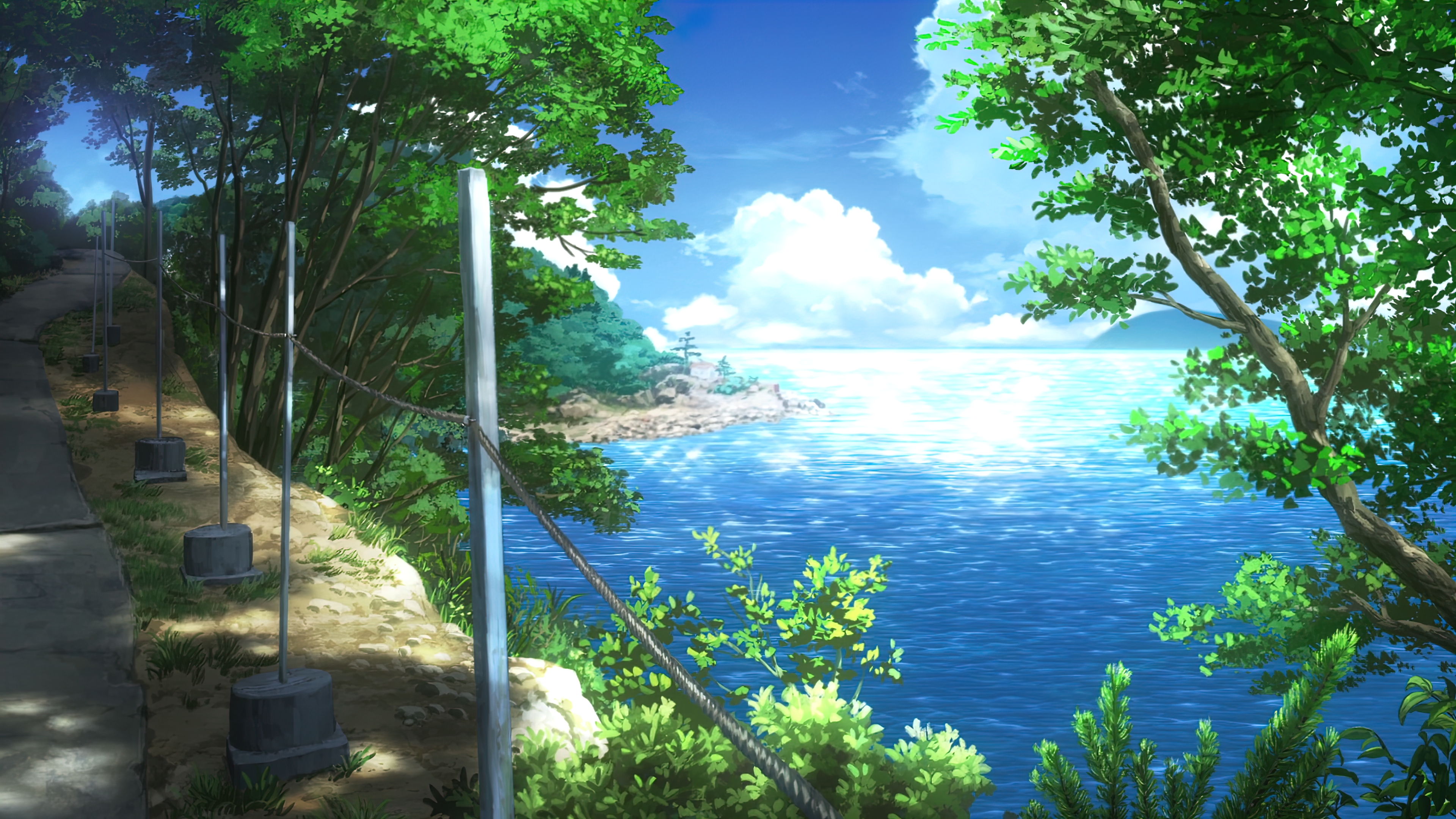 Summer Time Rendering 4K Anime Anime Screenshot Water Clouds 3840x2160