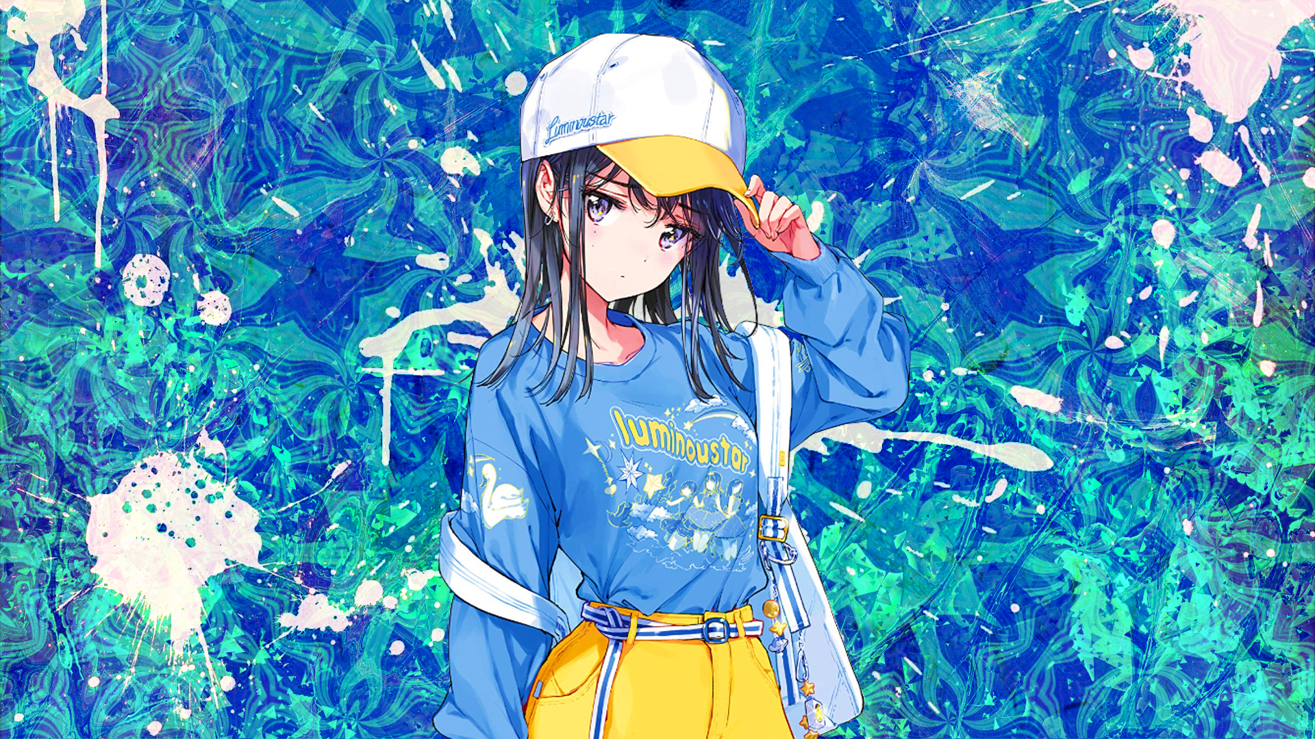 Anime Girls Creative Coding Adagaki Aki Masamune Kun No Revenge Hat Simple Background Minimalism Mol 1920x1080