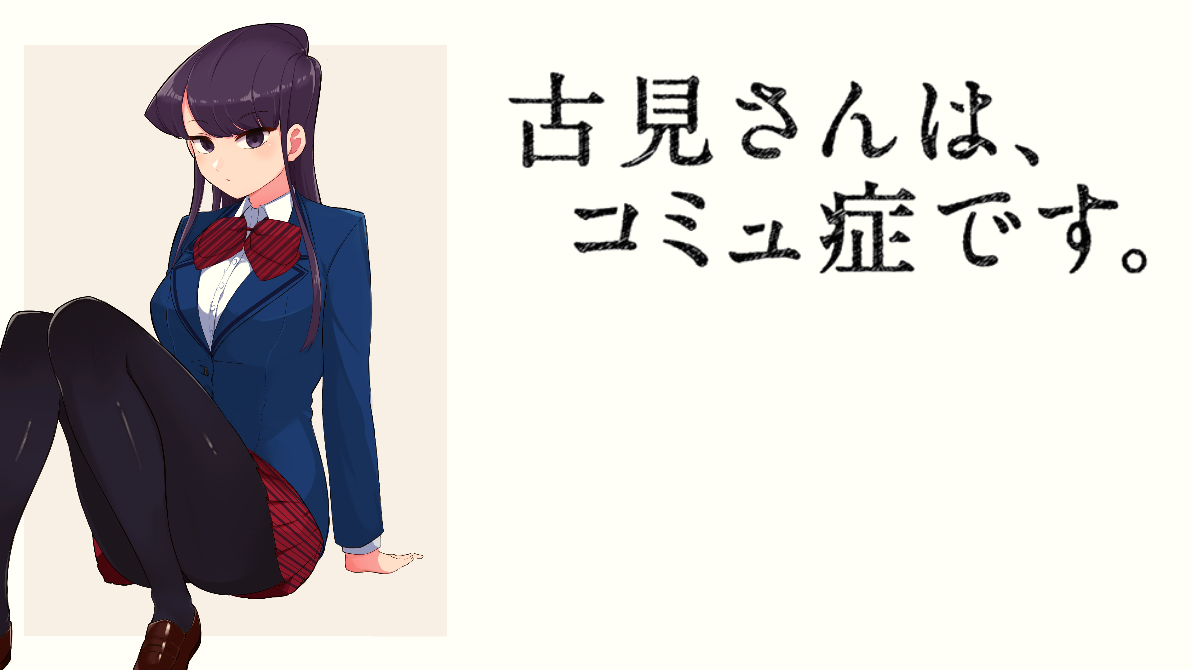 Komi Shouko Komi San Wa Comyushou Desu Bow Tie Jacket Blue Jacket Anime Girls White Shirt Black Hair 3840x2160