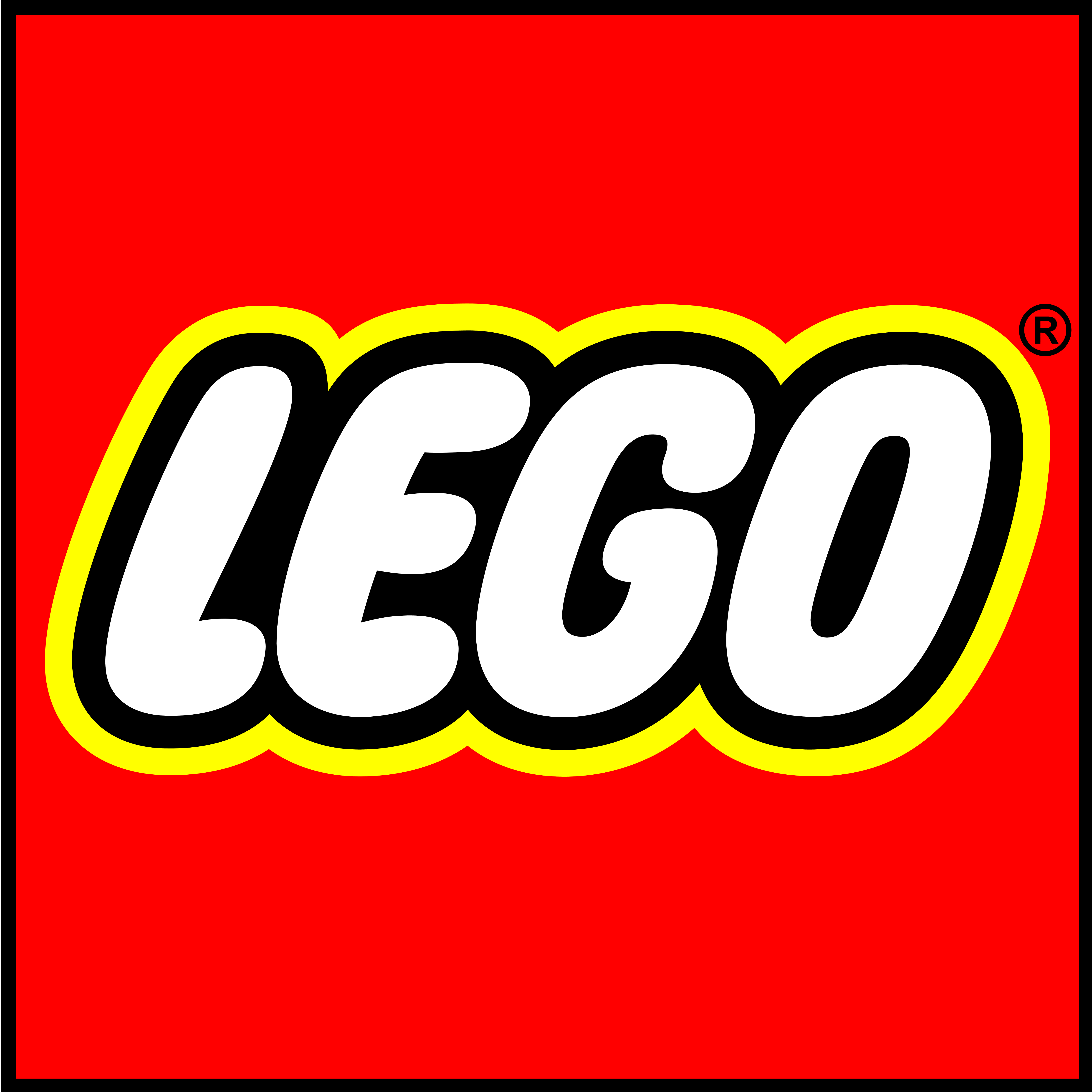 LEGO Logo Simple Background Red Yellow White Minimalism 4800x4800