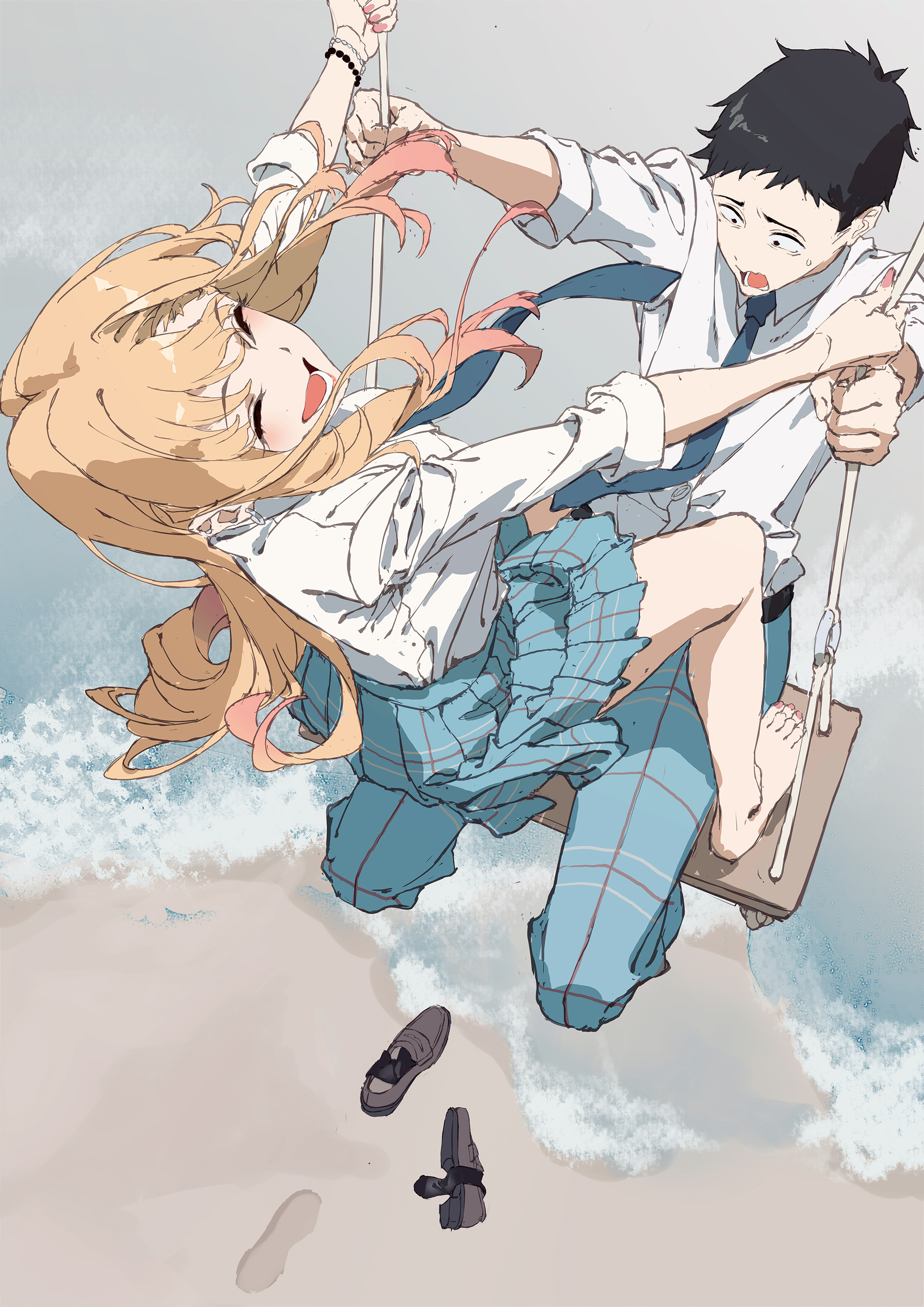 Sono Bisque Doll Wa Koi Wo Suru Anime Girls Anime Boys Couple High Angle Kitagawa Marin Feet Gojou W 2122x3000