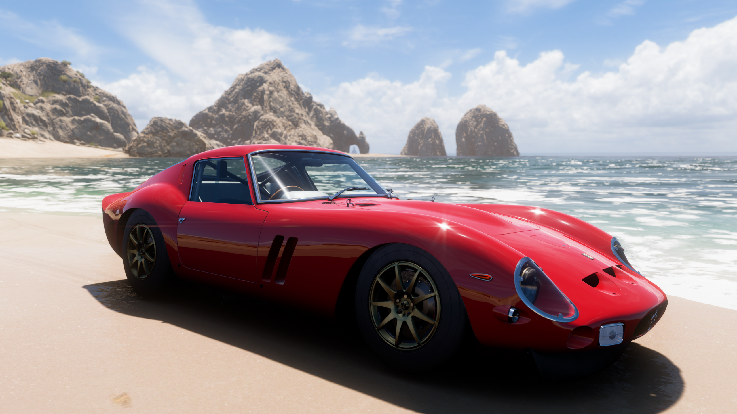 Forza Horizon 5 Screen Shot Ferrari 250 GTO Beach Car Video Games 2560x1440