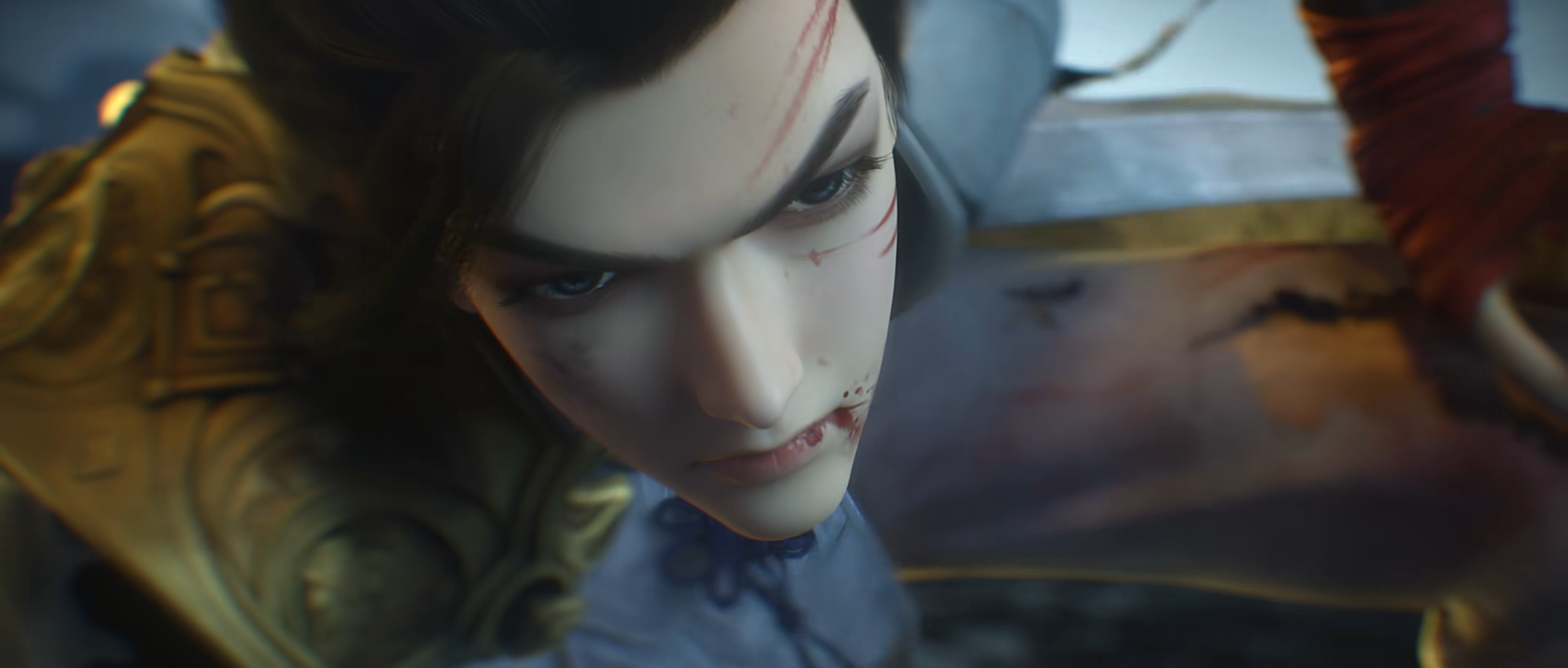 Daike Wan Mei Shi Jie Chinese Anime CGi Face Looking At Viewer Closeup 3840x1636