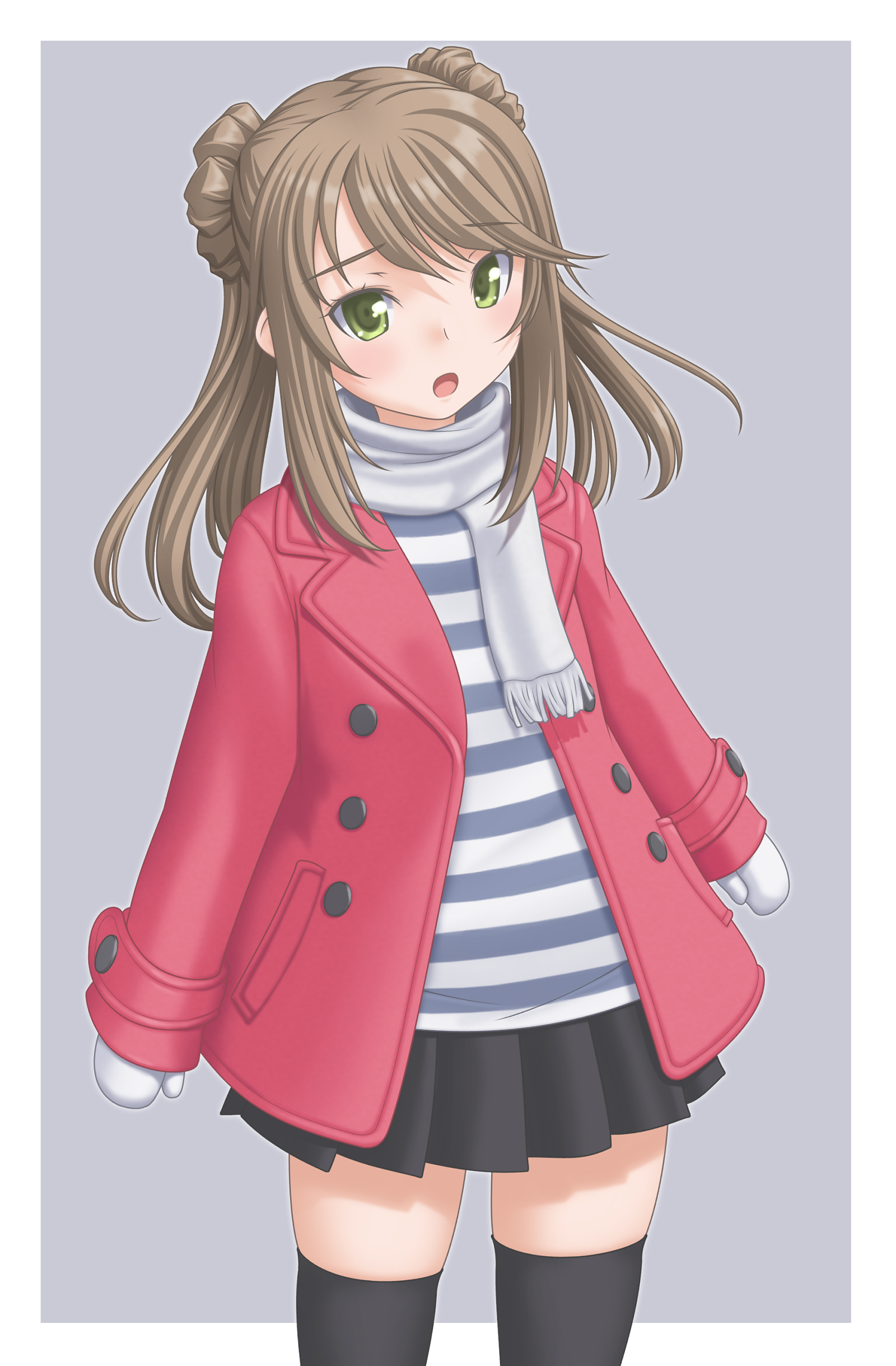 Anime Anime Girls Kantai Collection Michishio KanColle Twintails Brunette Solo Artwork Digital Art F 1600x2437