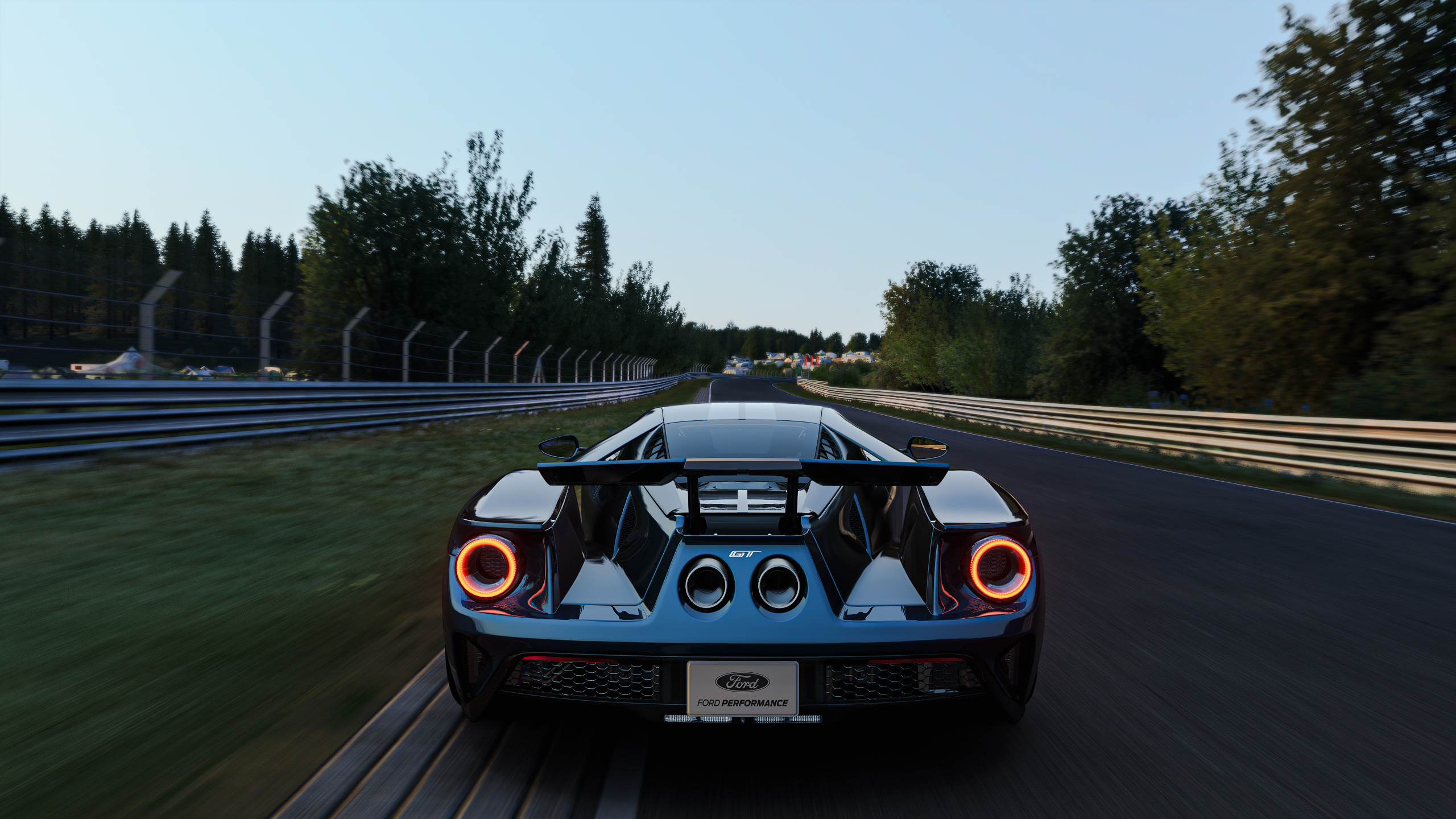 Car Vehicle Assetto Corsa Ford Ford GT Ford GT Mk Ii Nurburgring Simulation Rear View Race Tracks Li 2560x1440