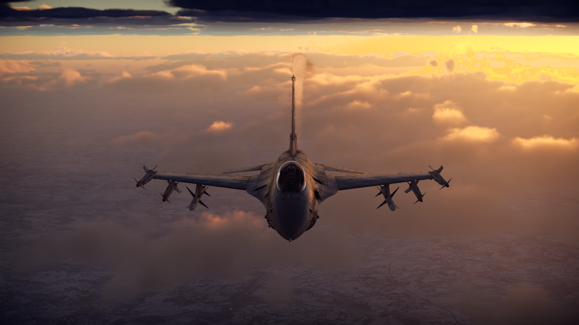 War Thunder General Dynamics F 16 Fighting Falcon Taiwanese Air Force Jet Fighter Planes Sunset Vide 1920x1080