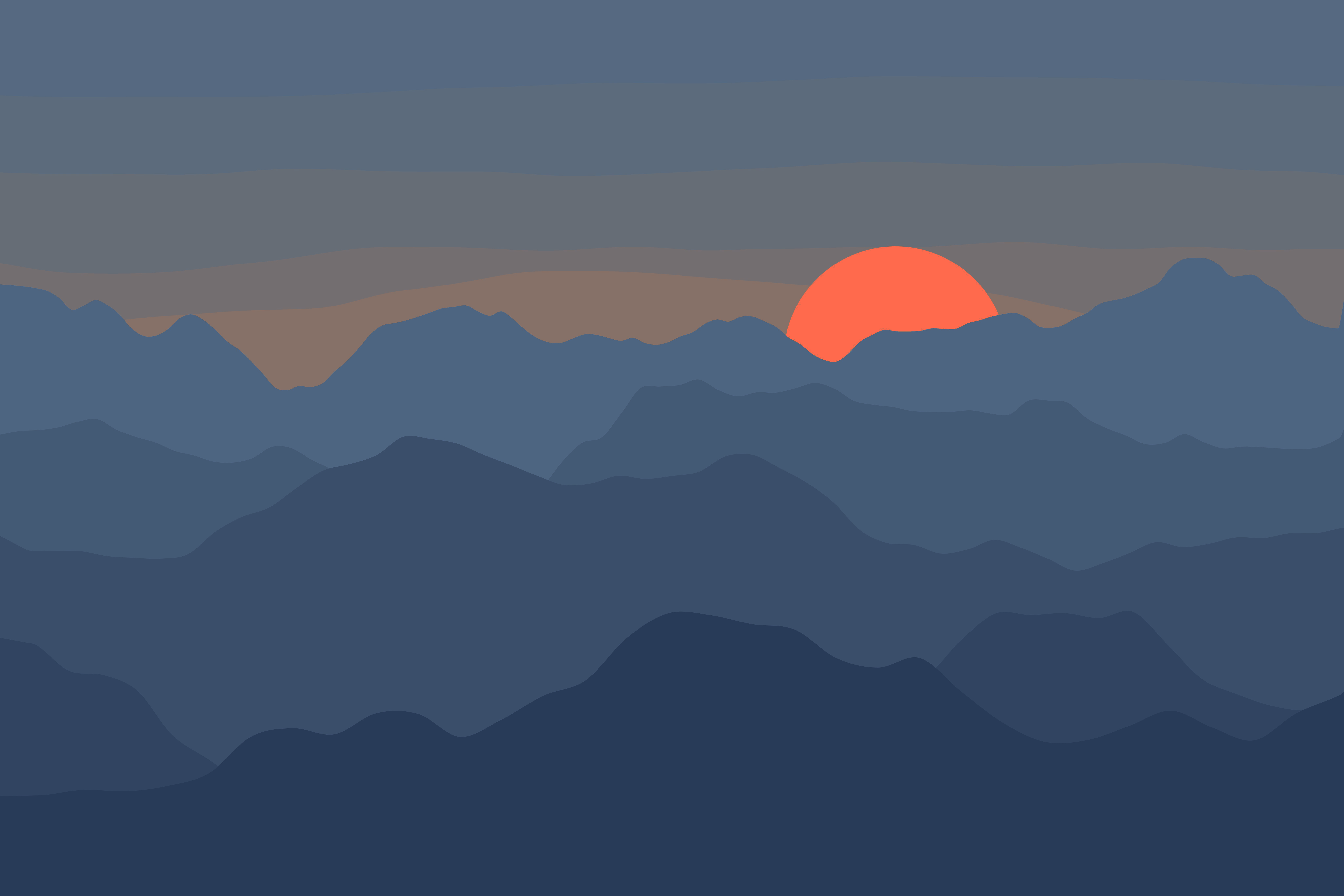 Minimalism Code Mountains Simple Background Waves Sunset 8192x5461