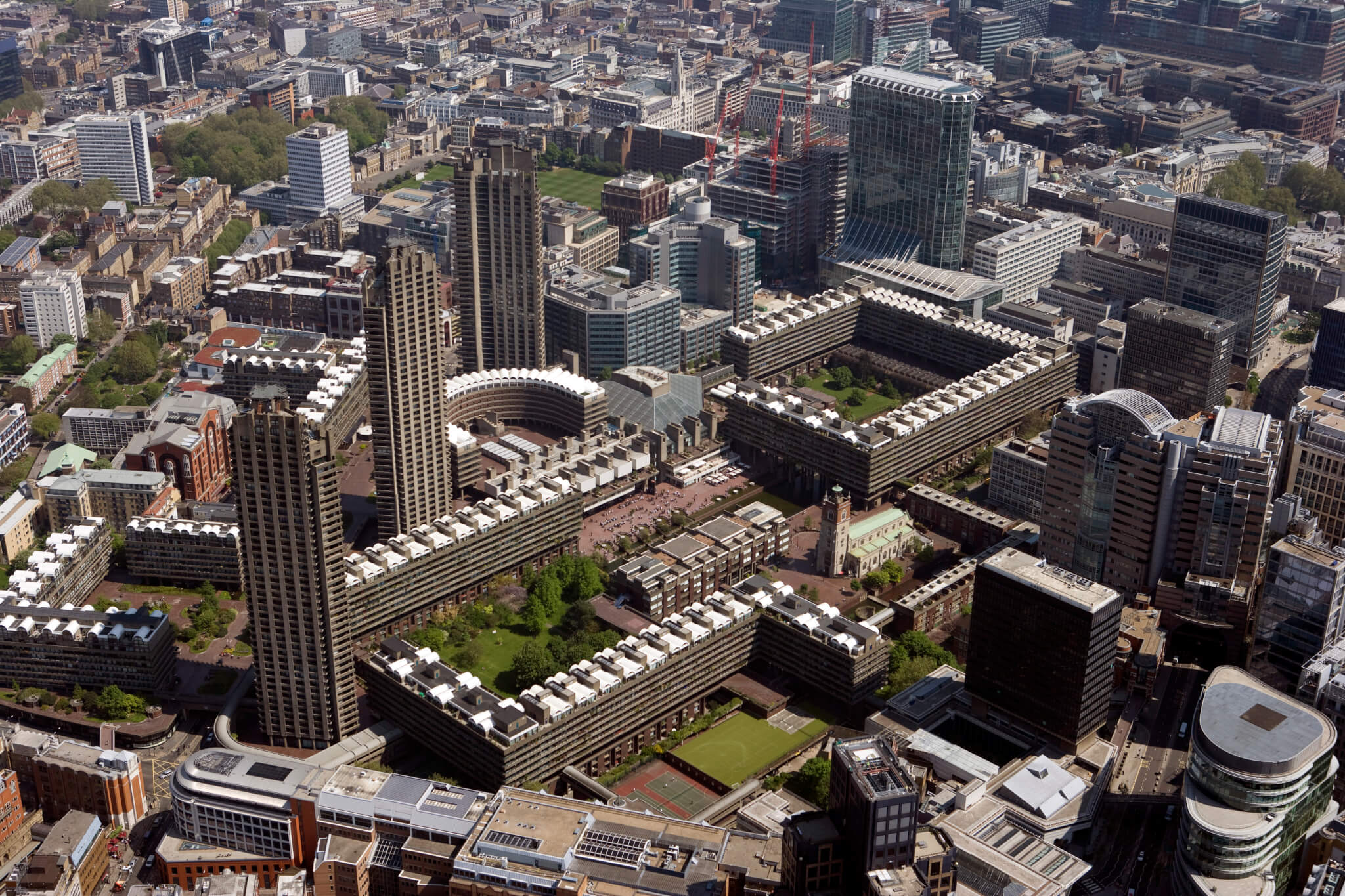 Photography Aerial View Building Barbican London Brutalism UK England Architecture Cityscape City 2048x1365