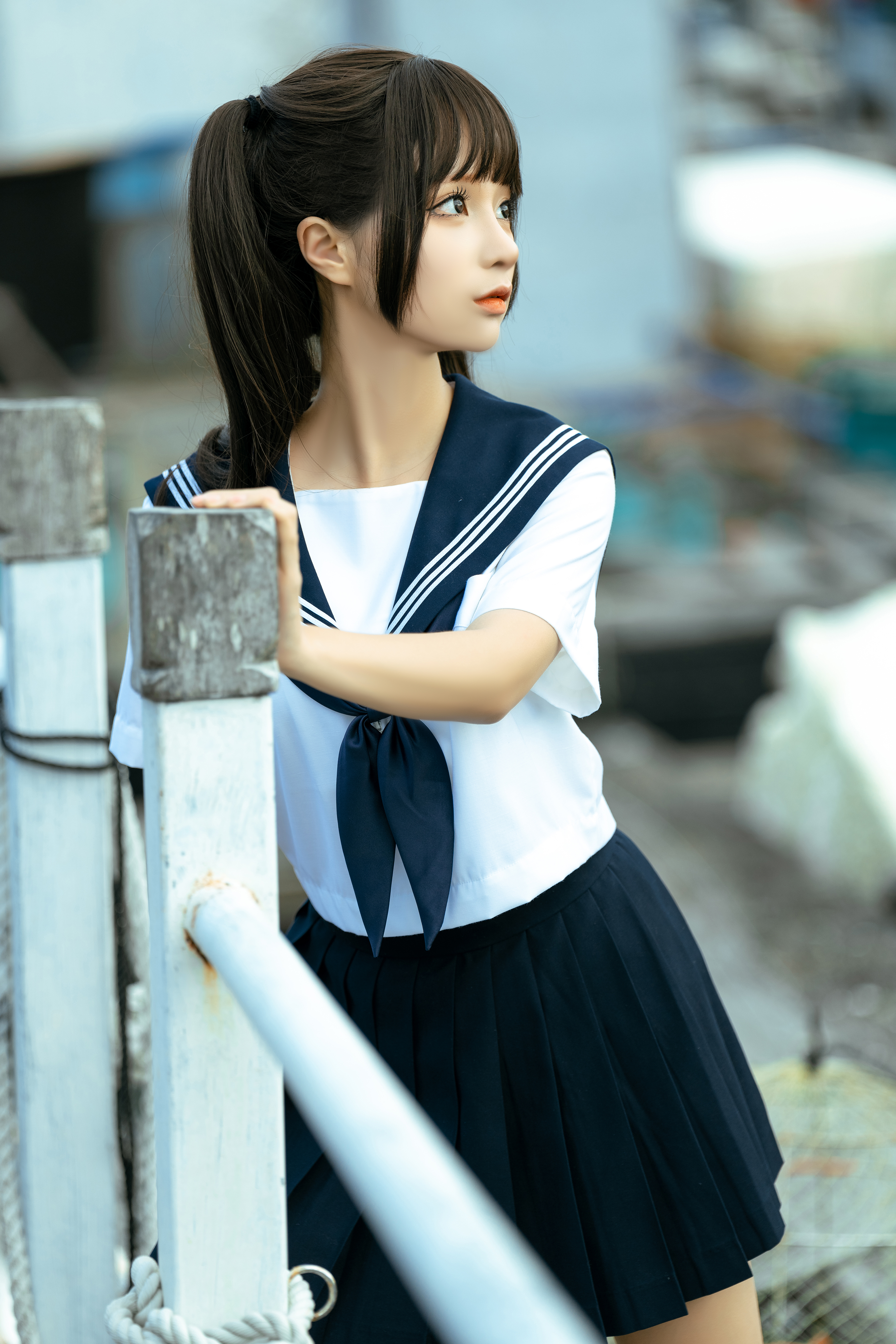 Women Model Asian Chinese Women Cosplay JK Sailor Uniform Schoolgirl Twintails 3094x4641
