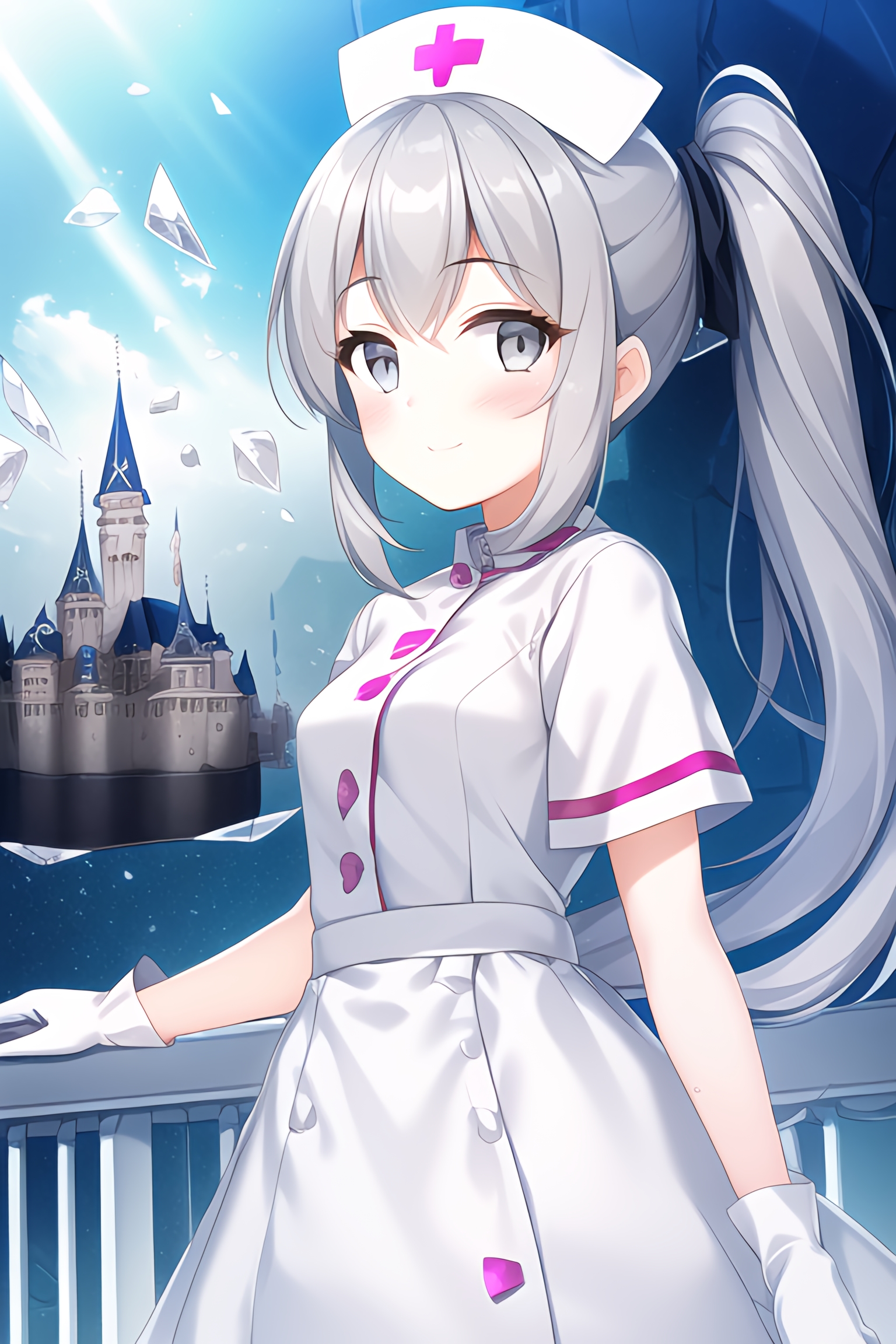 Anime Anime Girls Original Characters Nurses Nurse Outfit Solo Artwork Digital Art Vertical Gloves S 1536x2304