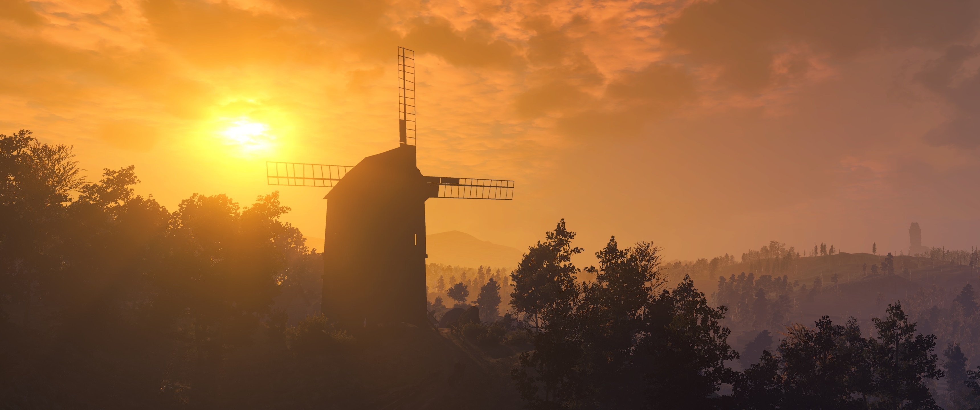 The Witcher 3 Wild Hunt Video Games Velen Sunset Screen Shot 3440x1440