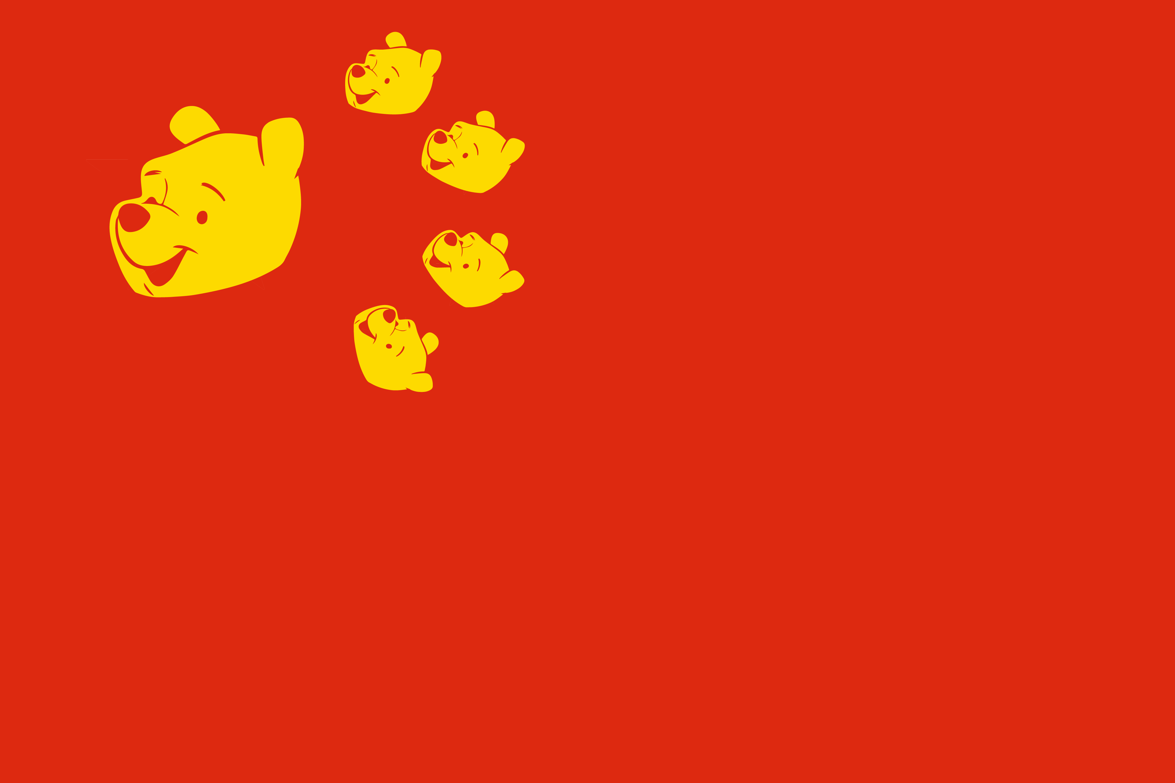 HUMOR Parody Flag China Chinese Flag Winnie The Pooh Communism Minimalism Simple Background Red Back 4000x2667