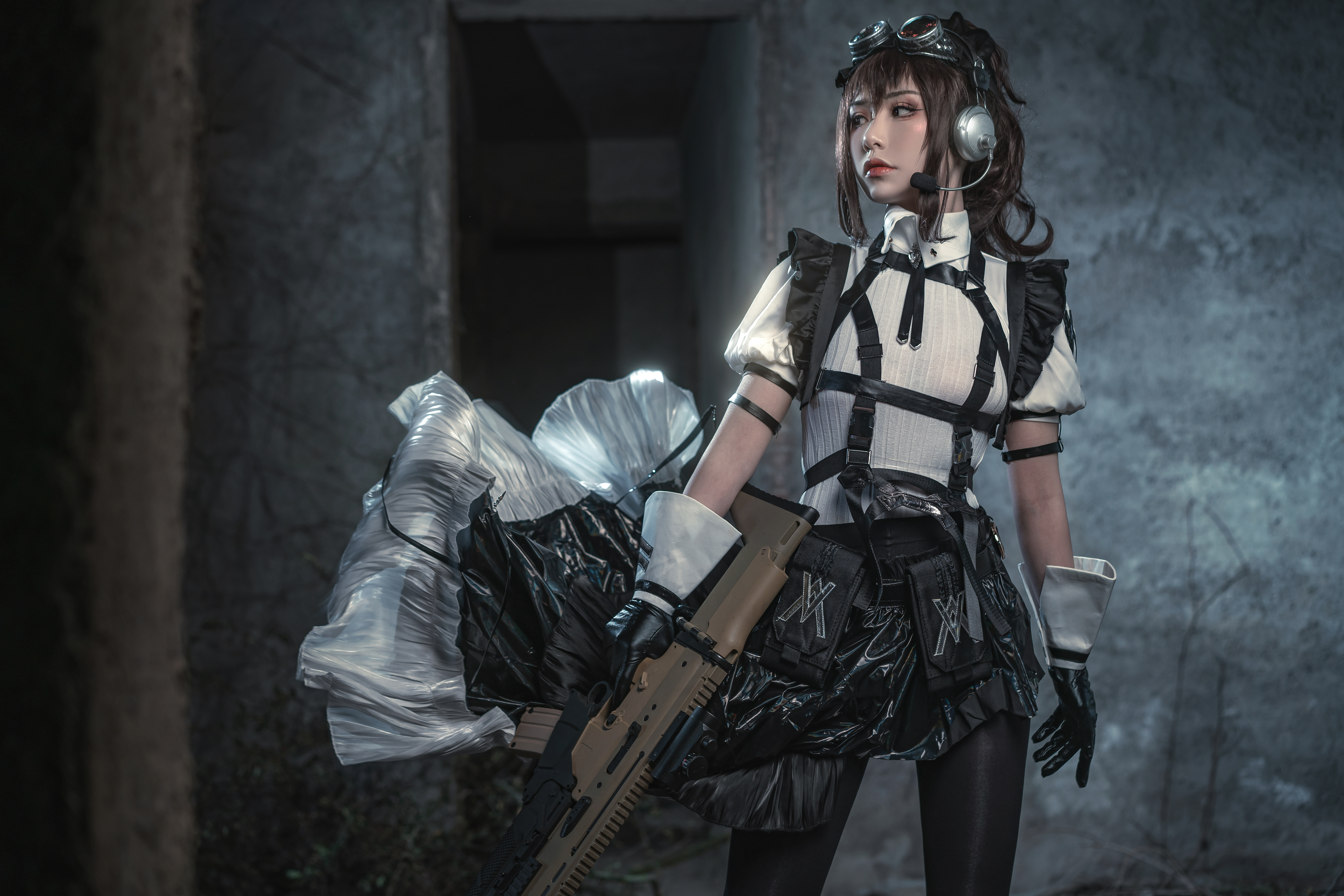 Women Model Asian Cosplay AGOTO Combat Maid AGOTO Maid Outfit Weapon Eyebags 6000x4000
