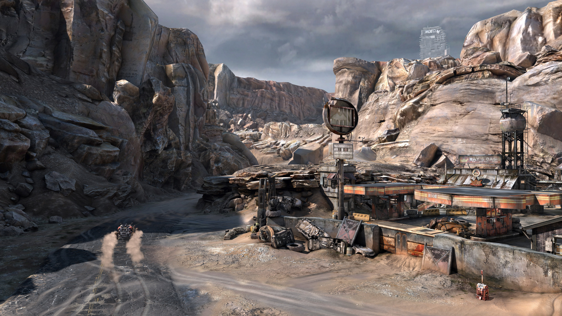 PC Gaming Video Games Screen Shot Apocalyptic Wasteland Car Desert Racing Rage Video Game 1920x1080