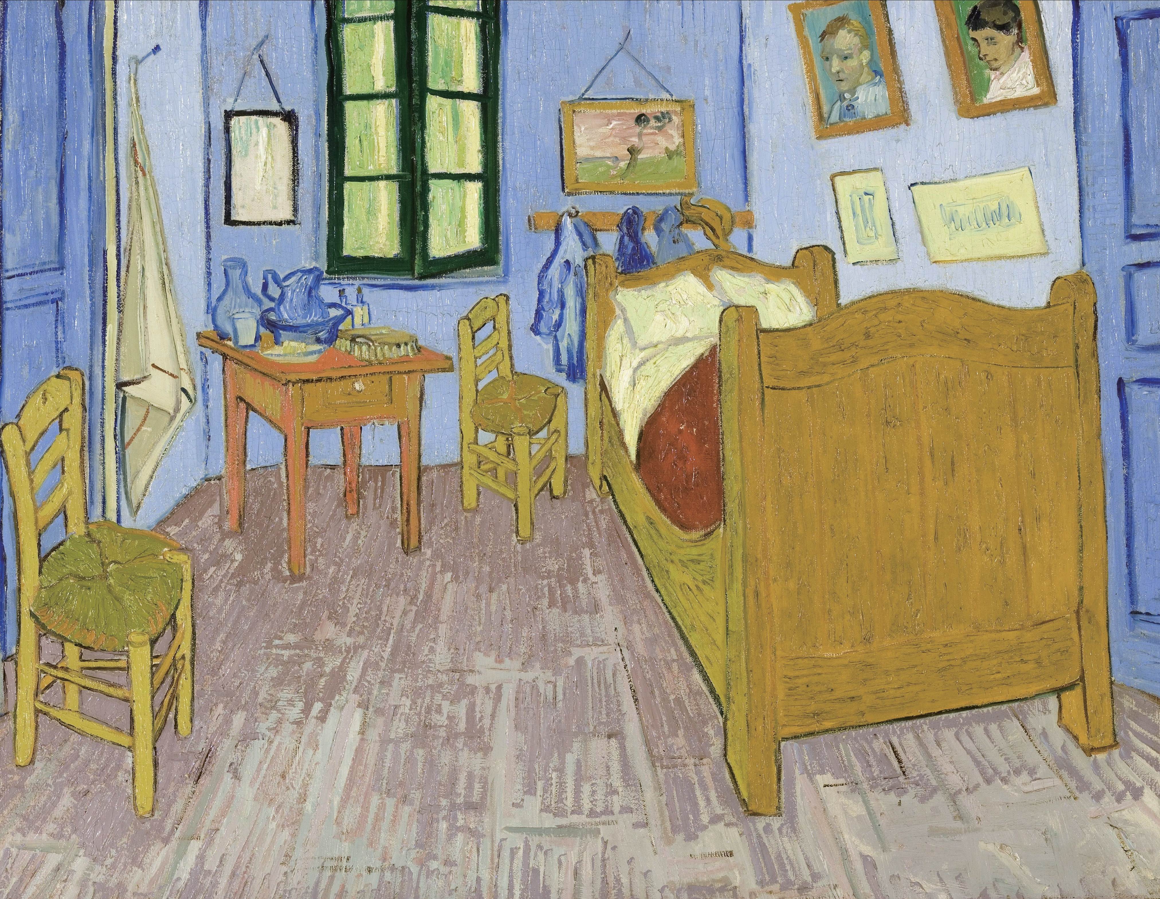 Oil On Canvas Oil Painting Vincent Van Gogh Room Artwork Classical Art Bed Chair Window Picture Tabl 4049x3140