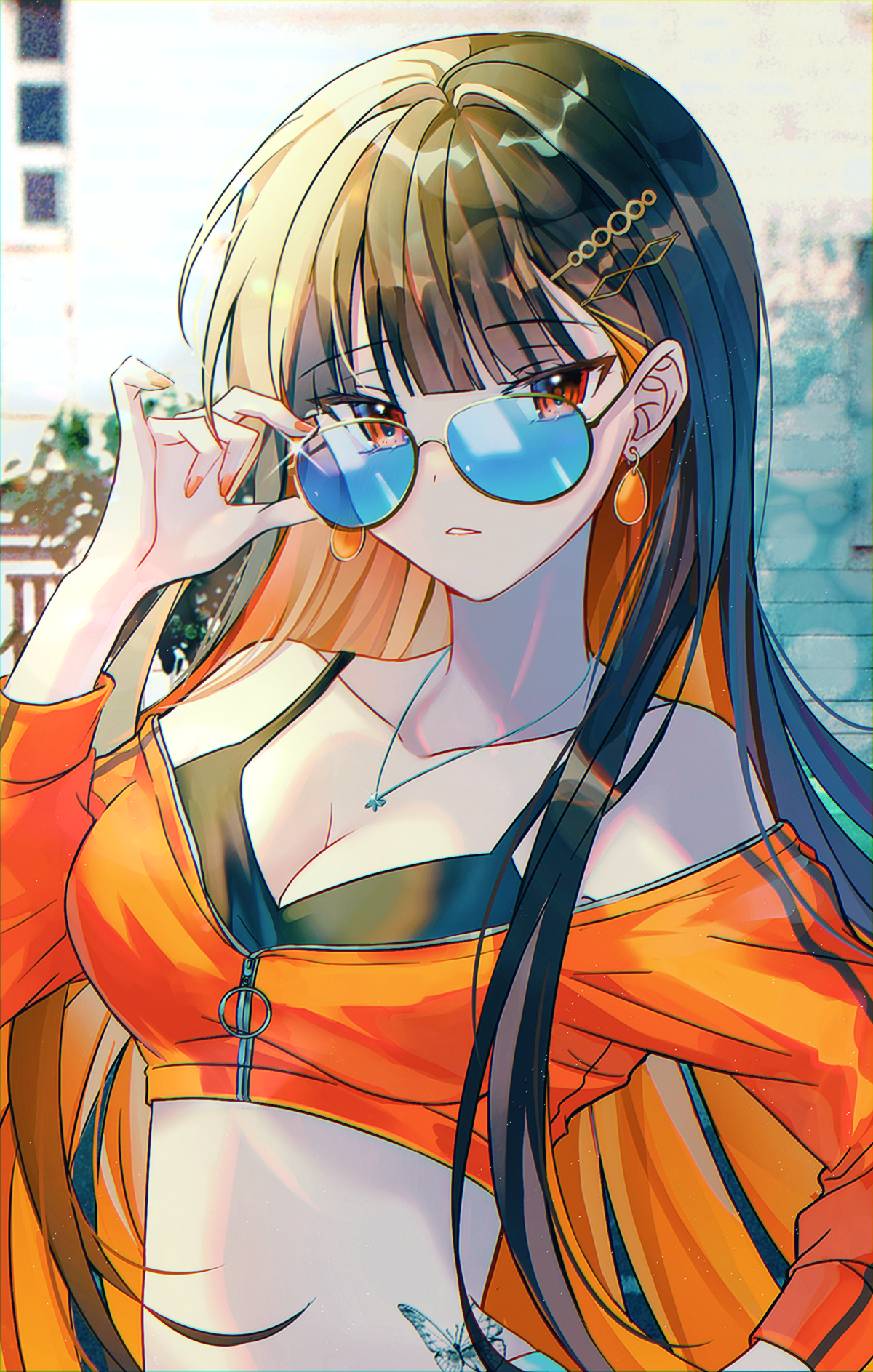 Digital Art Digital 2D Anime Girls Anime Looking At Viewer Vertical Portrait Portrait Display Glasse 1200x1887