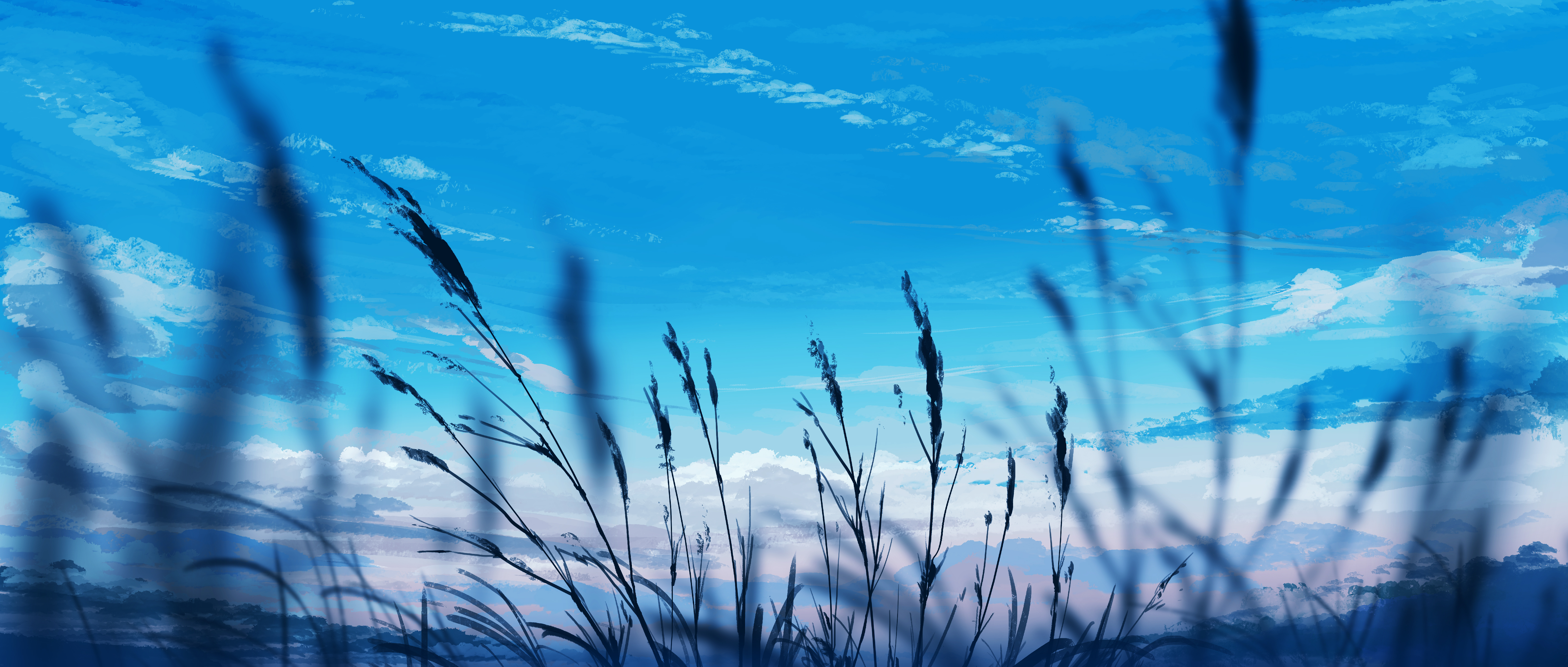 Gracile Digital Art Artwork Illustration Environment Wide Screen Ultrawide Blue Sky Clouds Field 5640x2400
