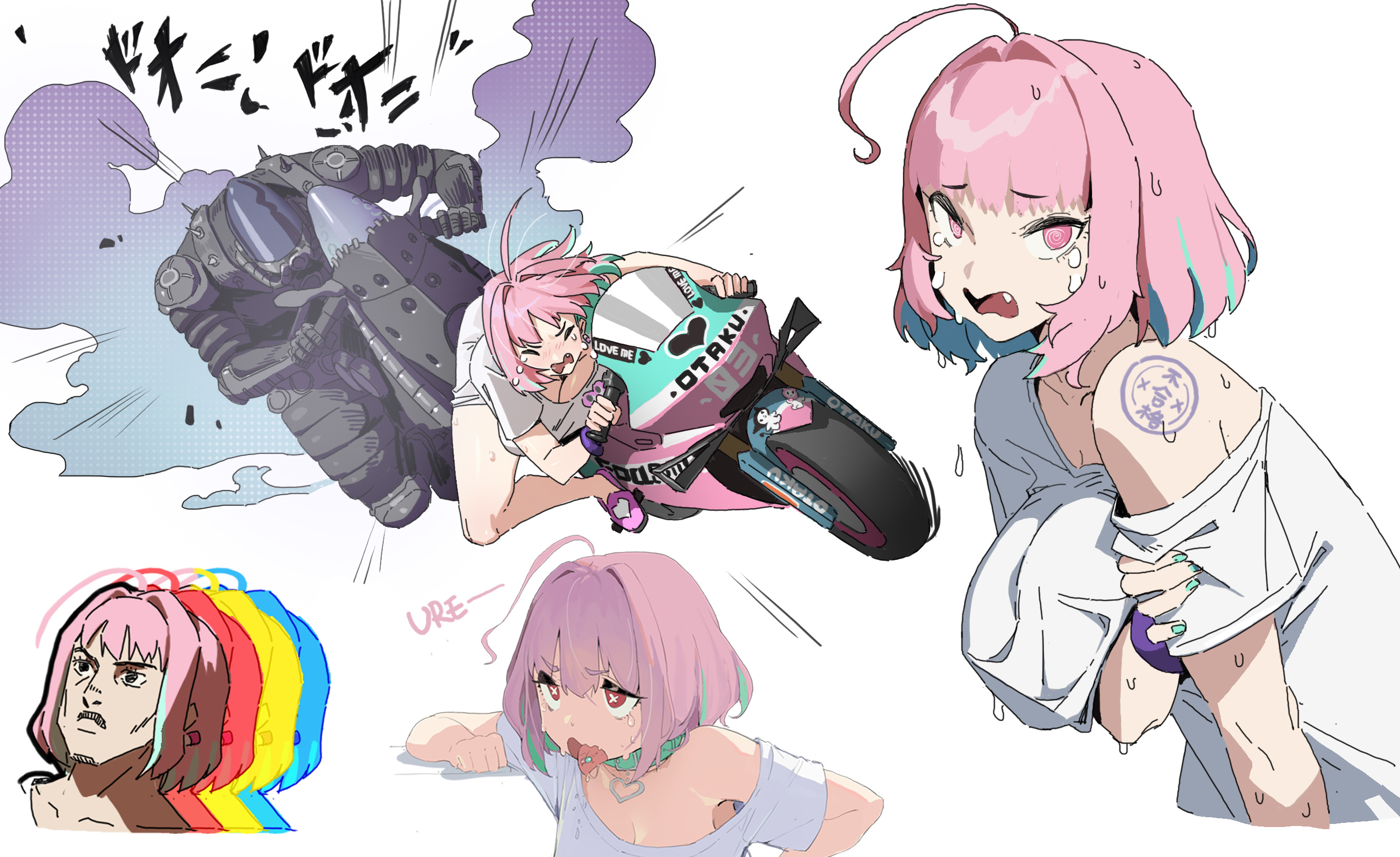 Waterkuma Pixiv Anime Girls Pink Hair 2710x1659
