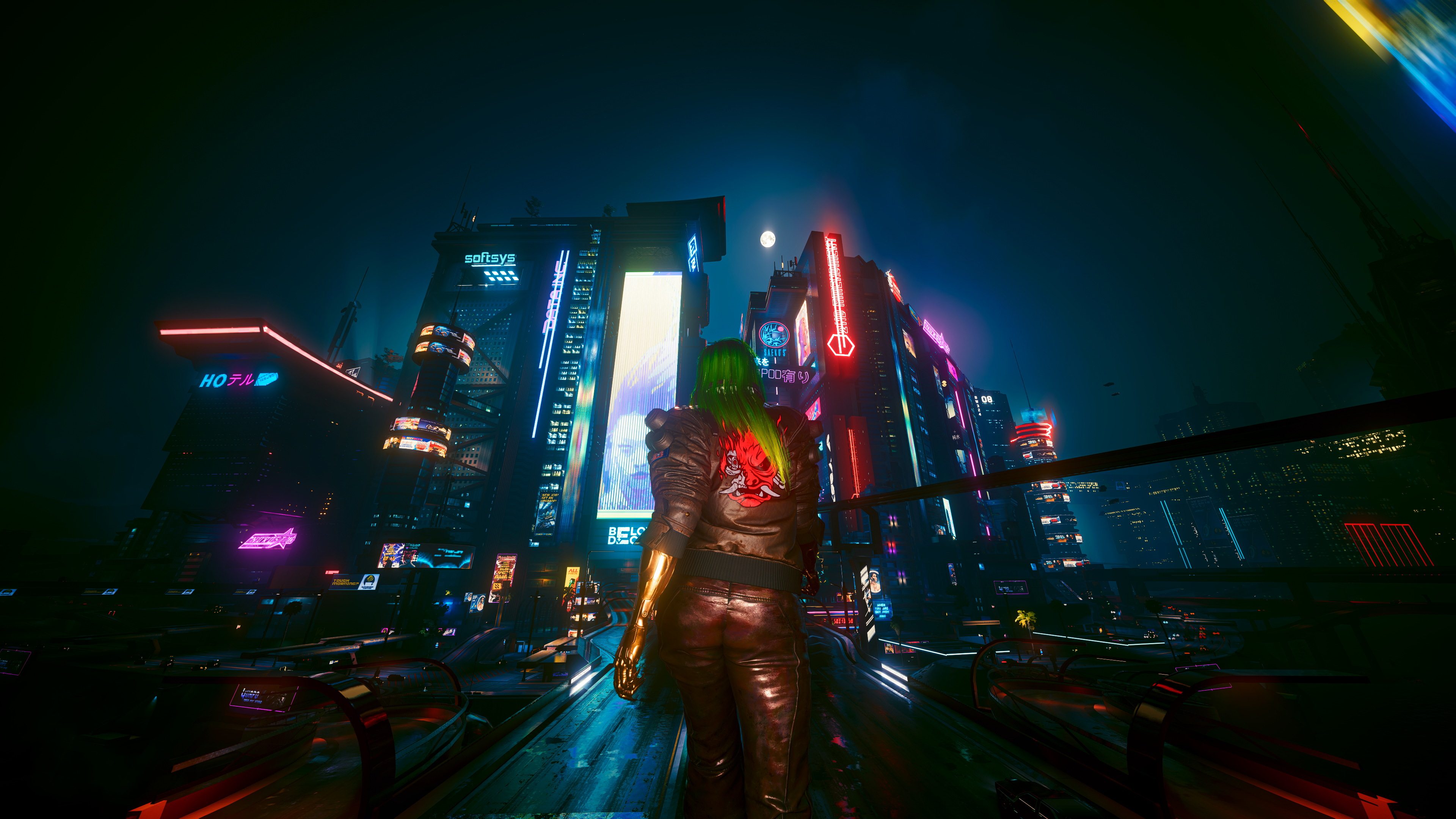 City Lights Night Cyberpunk 2077 Video Games Dark Background Cyberpunk 3840x2160