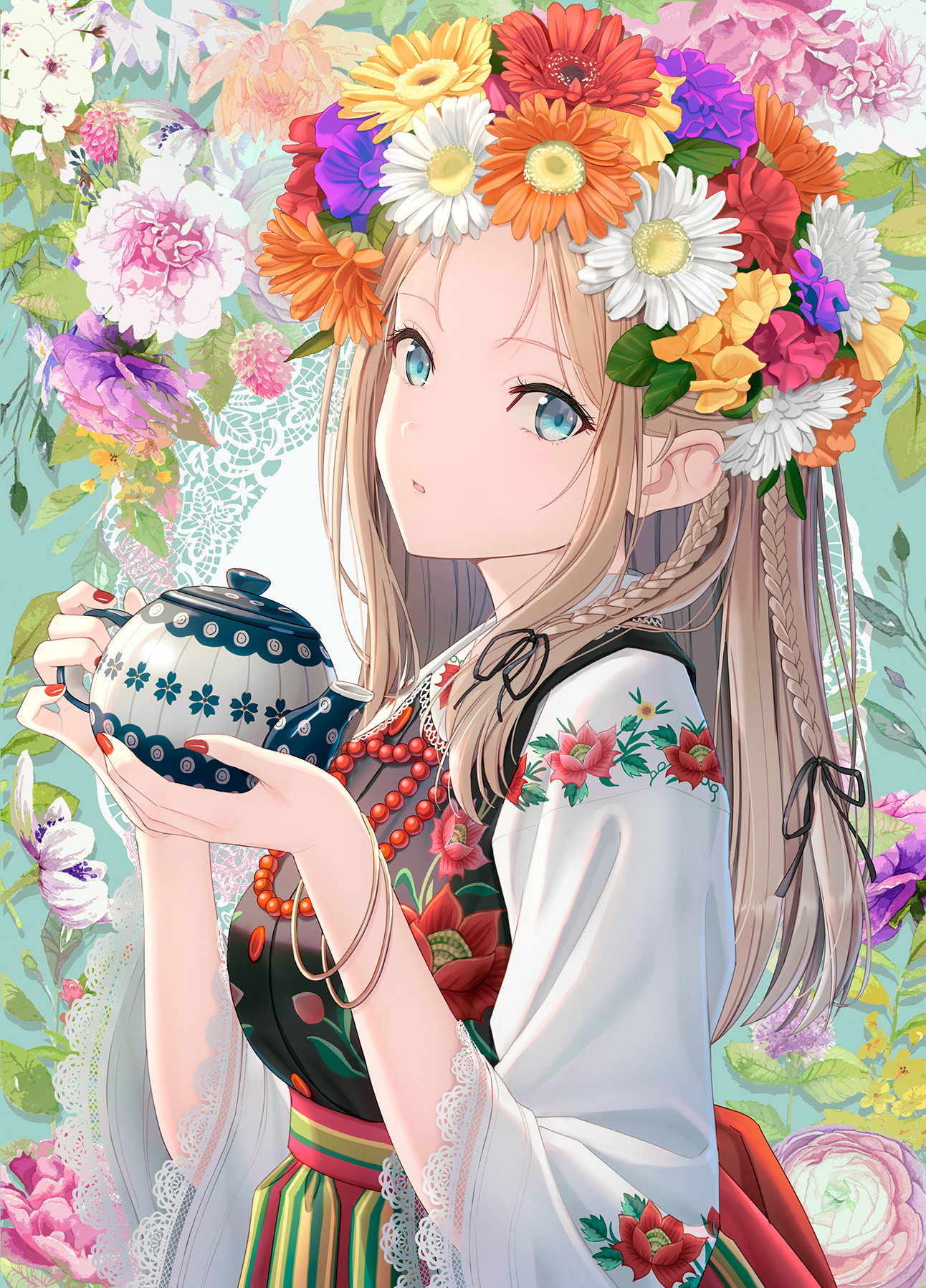 Anime Anime Girls Digital Art Artwork 2D Looking At Viewer Vertical  Portrait Portrait Display Flower Wallpaper - Resolution:1292x1798 -  ID:1358026 