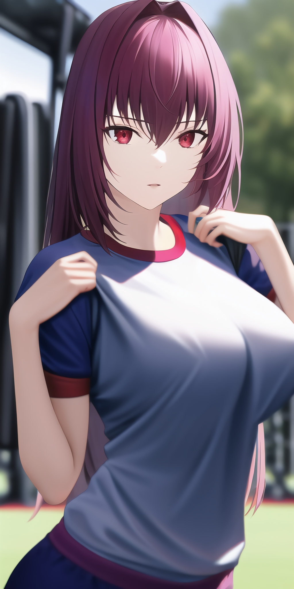 Anime Anime Girls Fate Series Fate Grand Order Scathach Long Hair Purple Hair Solo Artwork Digital A 1024x2048