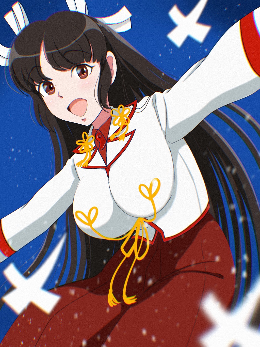 Anime Anime Girls Kantai Collection Hiyou Kancolle Long Hair Black Hair Solo Artwork Digital Art Fan 1024x1366