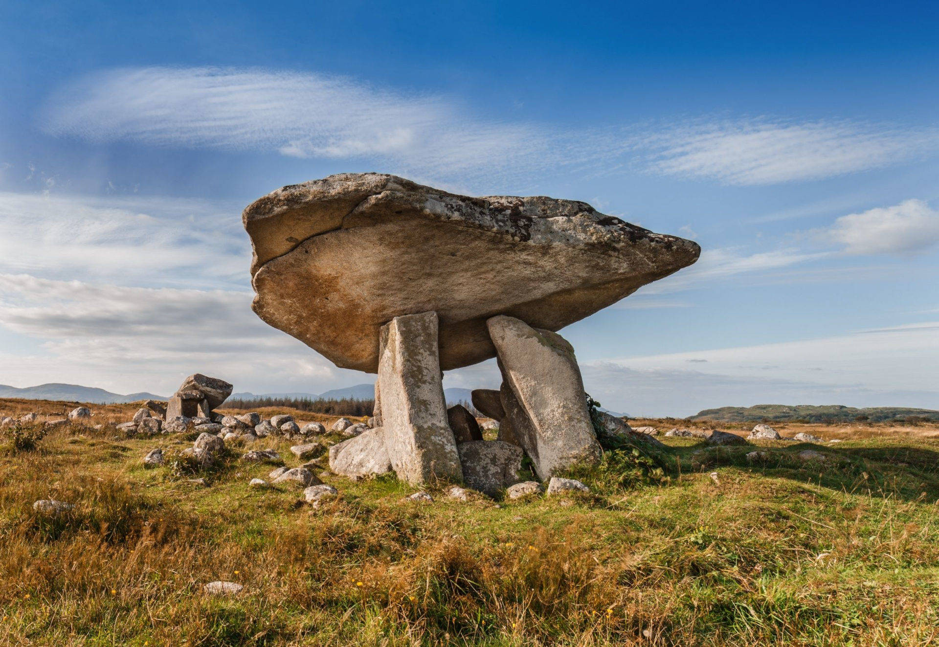 Kilclooney Dolmen Donegal Ireland Prehistoric Dolmen Rocks Sky Grass 1920x1323