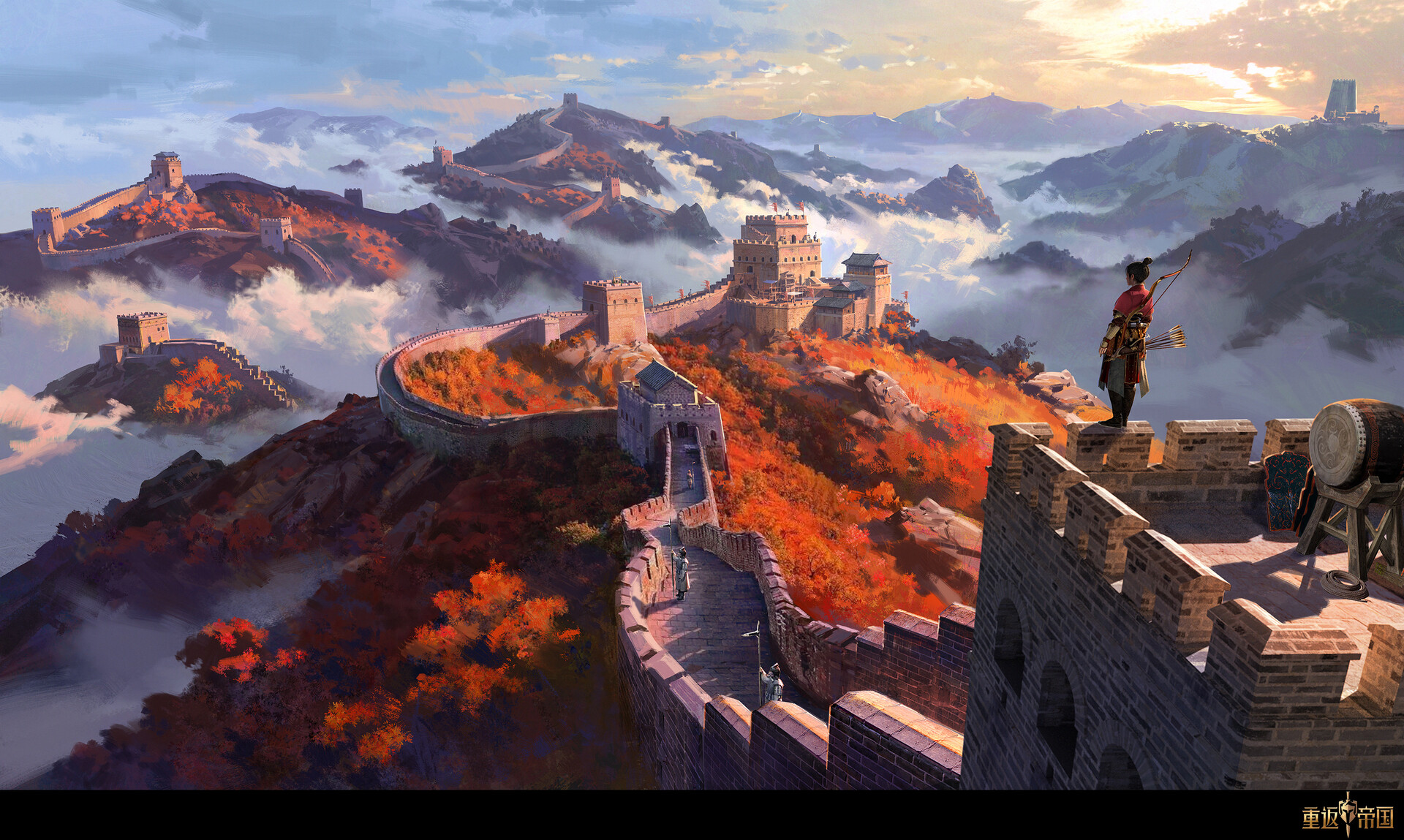 Artwork Digital Art Great Wall Of China Nature Mountains Clouds 1920x1149
