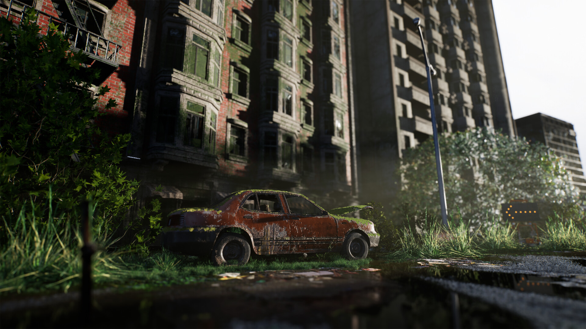 Artwork Digital Art Video Games The Last Of Us Fan Art Car Car Wreck Ruins Abandoned Apocalyptic Vid 1920x1080