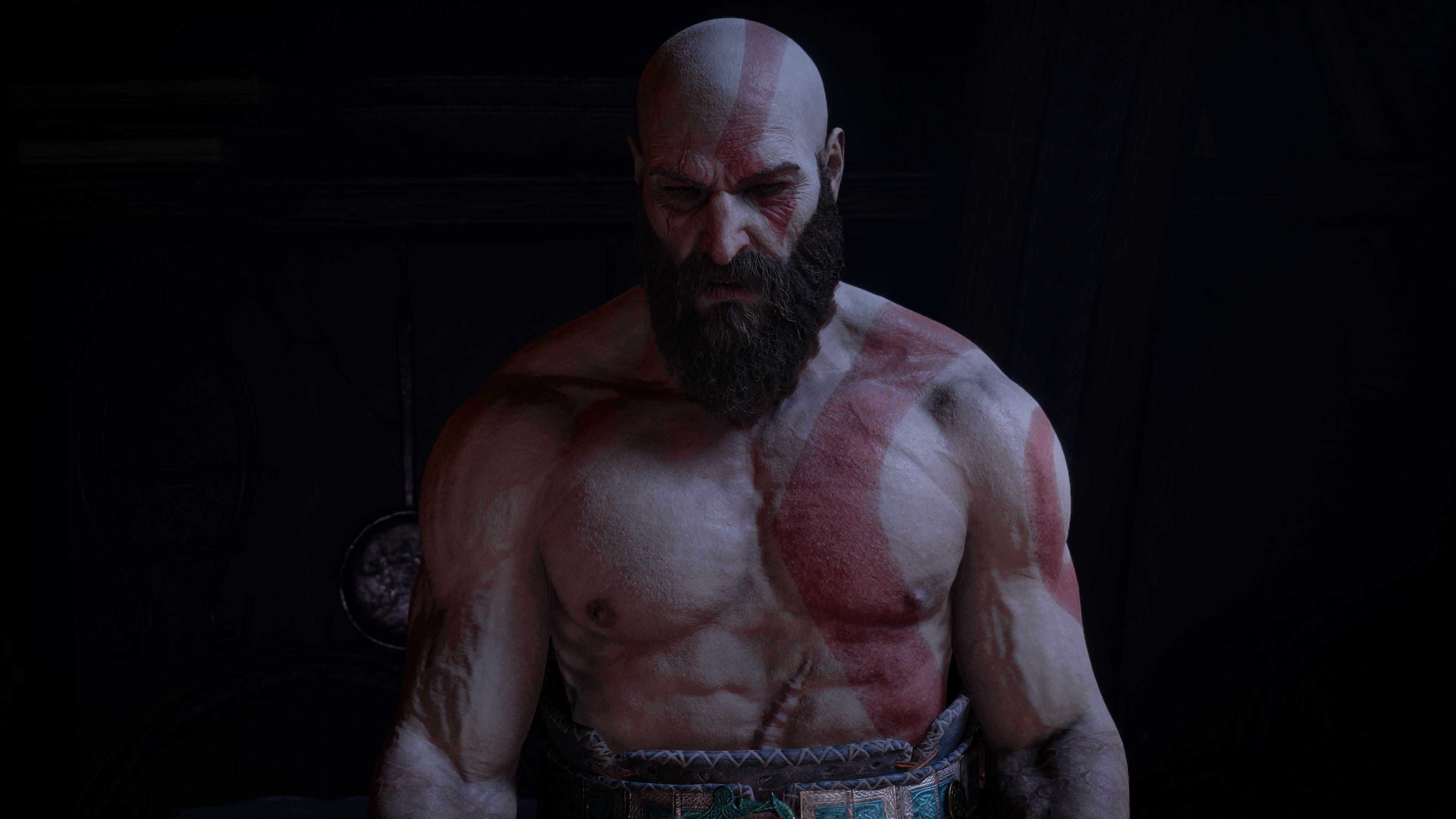 Playstation 5 God Of War Ragnarok Kratos Shirtless 3840x2160