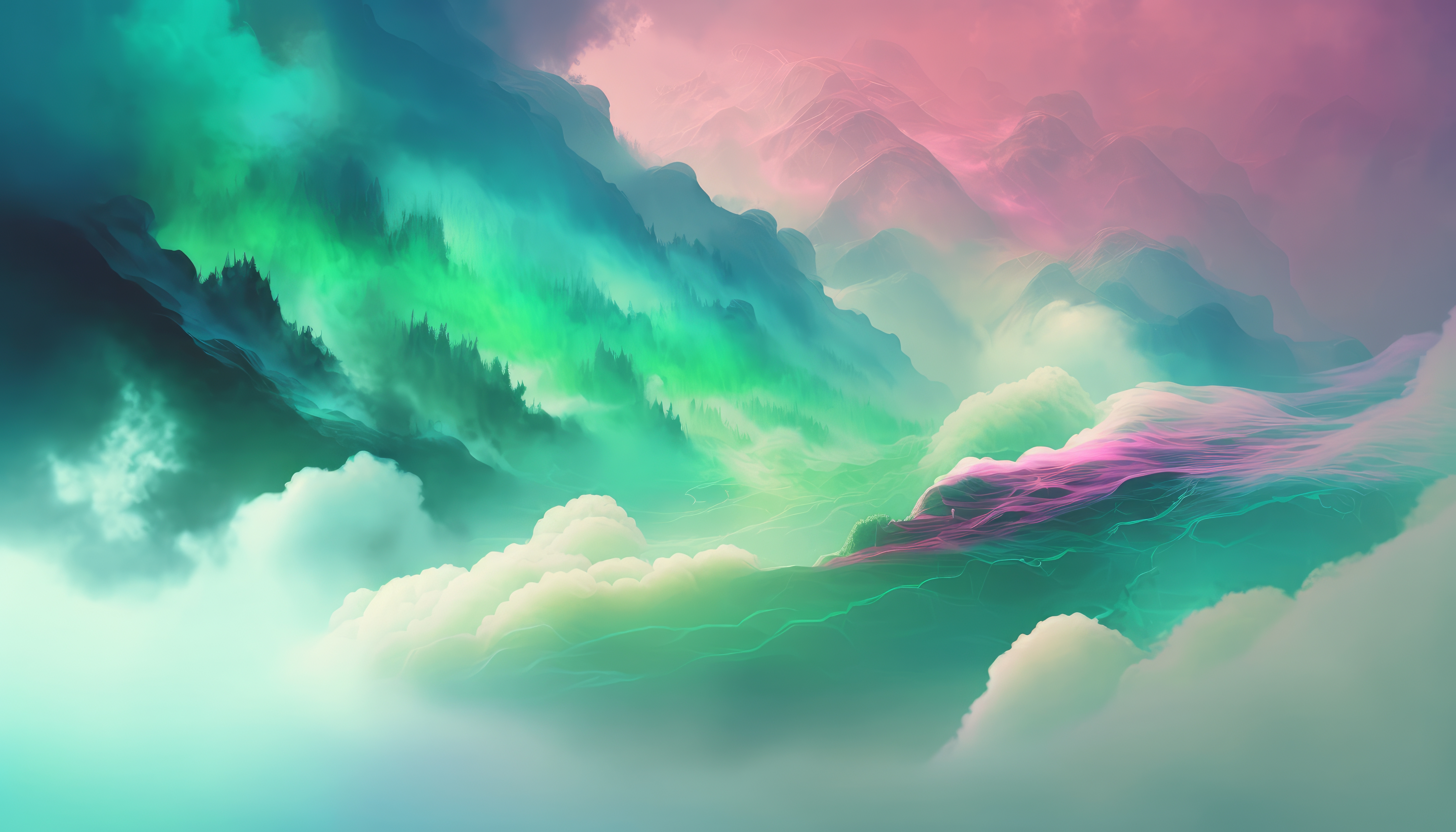 Ai Art Clouds Landscape Pastel Illustration 4579x2616