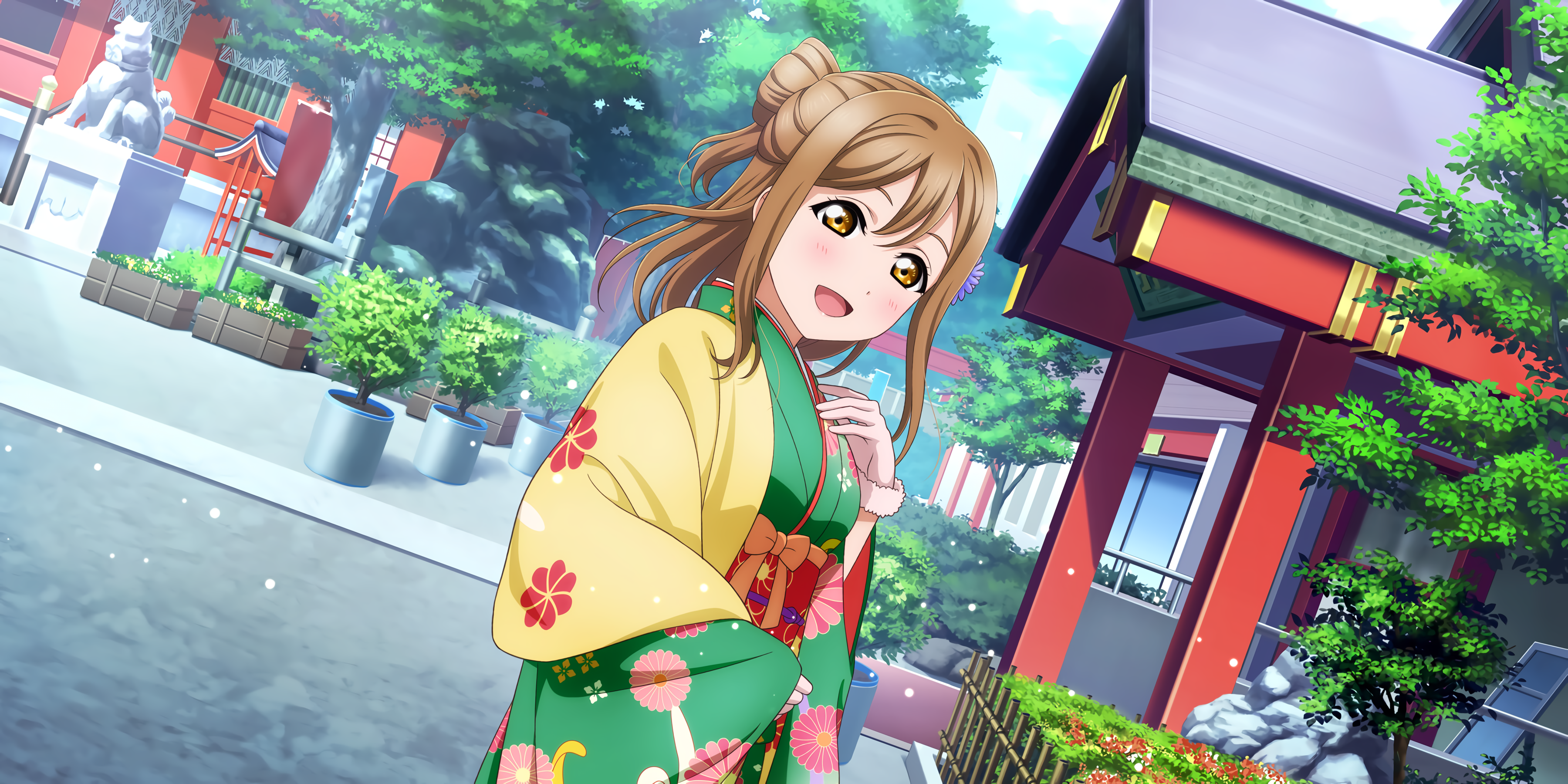 Kunikida Hanamaru Love Live Sunshine Love Live Anime Anime Girls Kimono 3600x1800