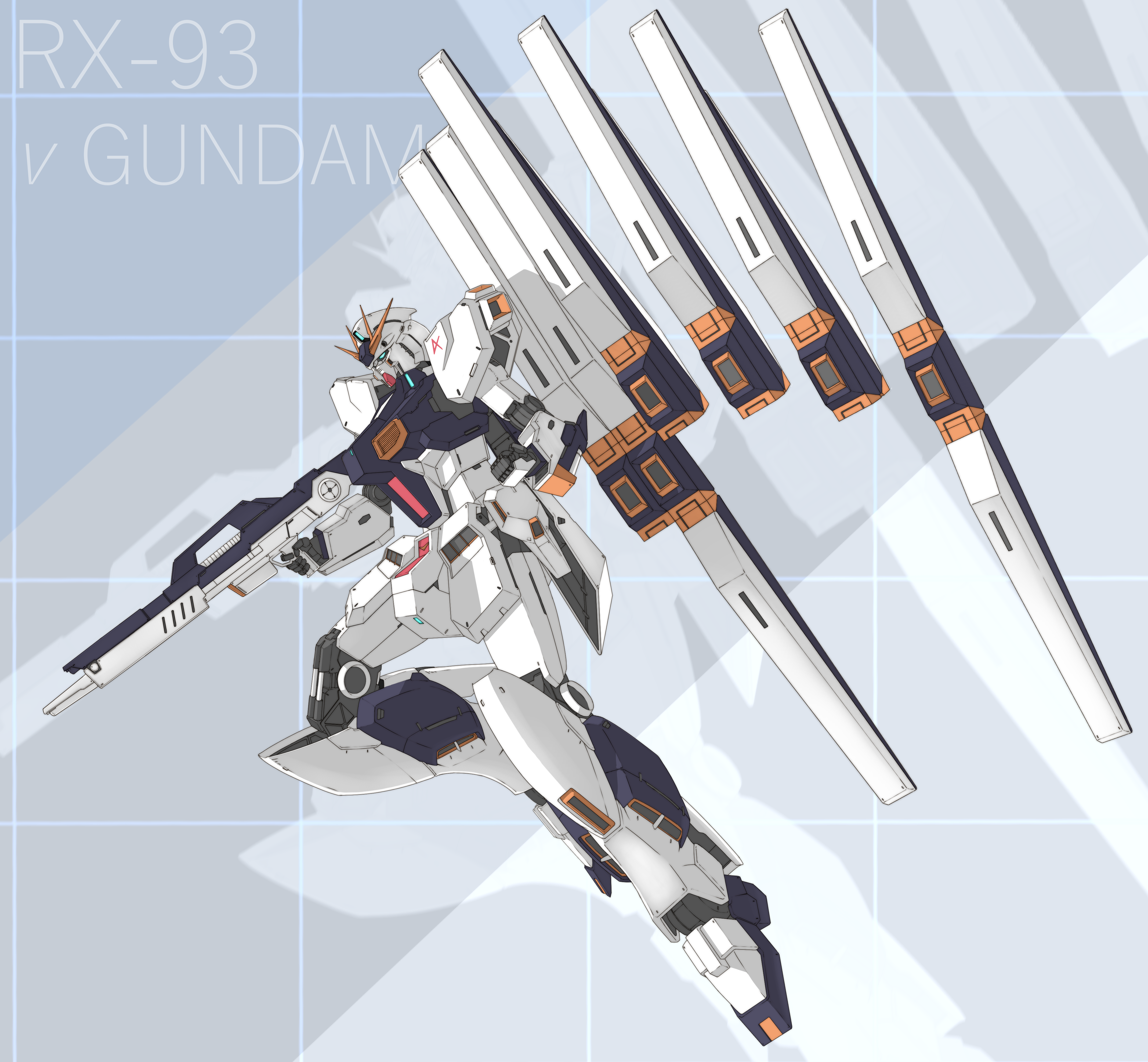 Anime Mechs Gundam Mobile Suit Gundam Chars Counterattack Nu Gundam Artwork Digital Art Fan Art Supe 4275x3955