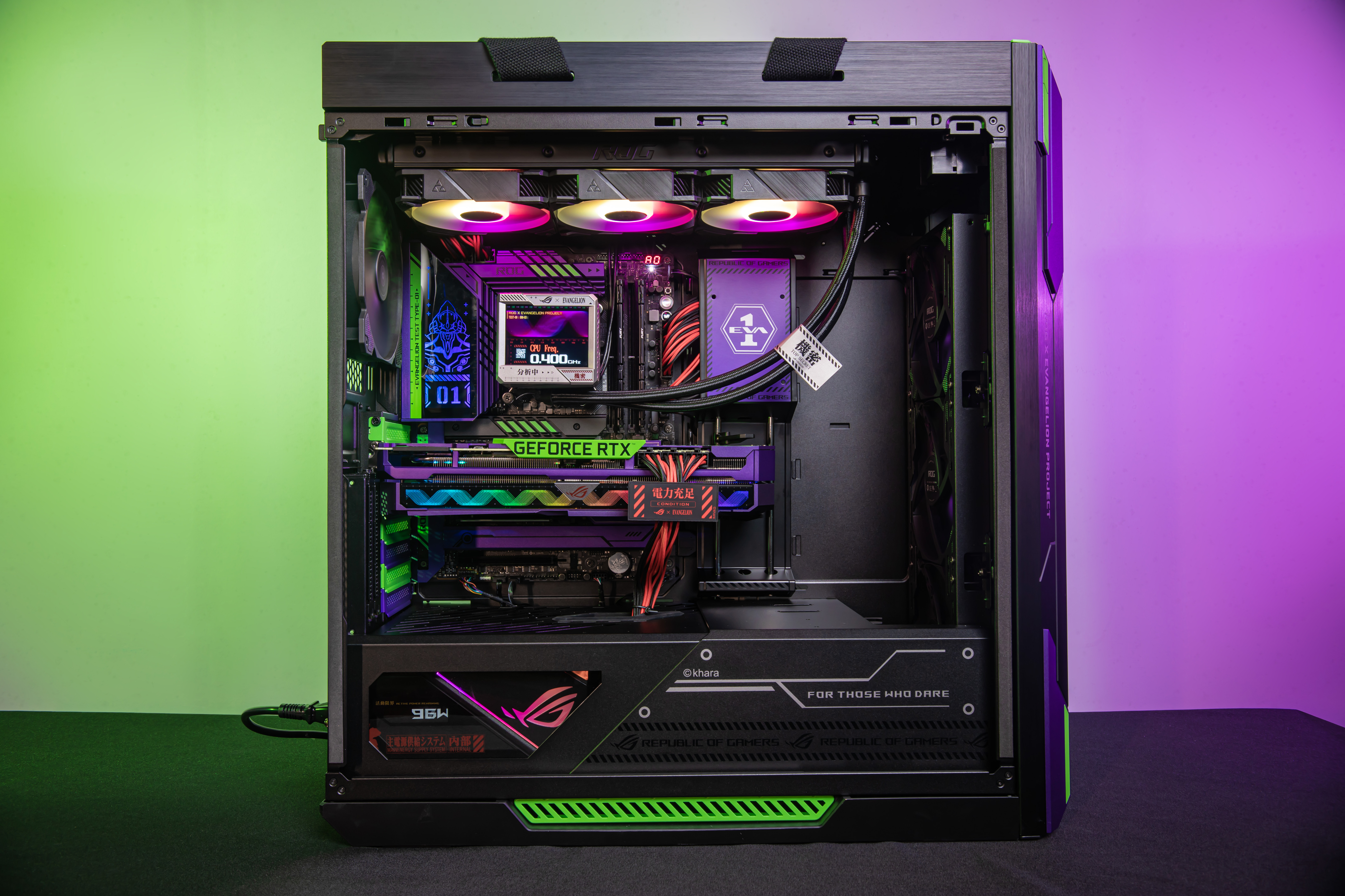 Republic Of Gamers ASUS PC Build PC Cases Evangelion Unit 01 Water Cooling Crossover GPU 6525x4350