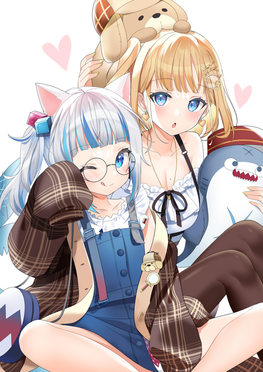 Hololive Gawr Gura Watson Amelia Anime Girls Glasses 905x1280