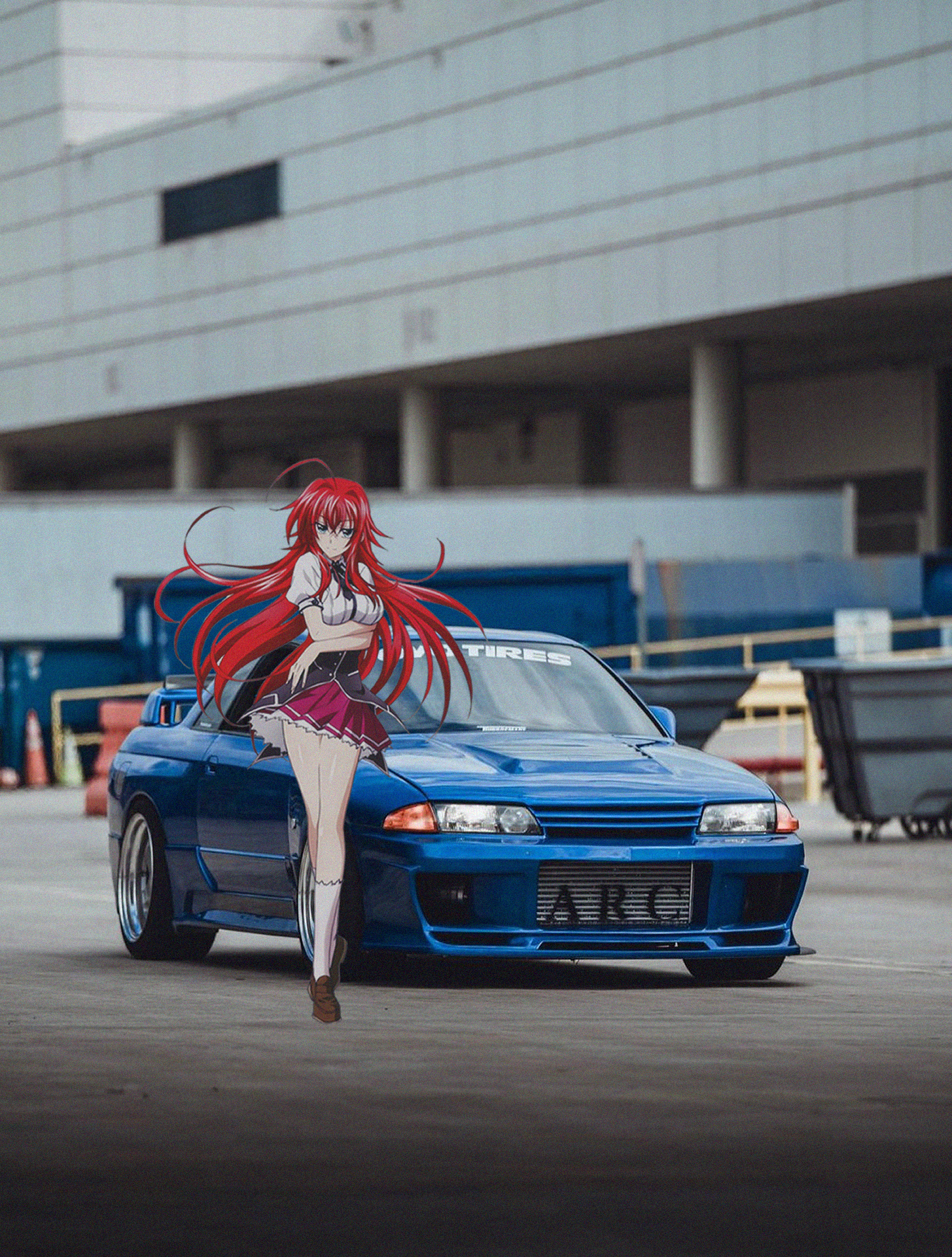 Gremory Rias Nissan Skyline R32 Jdmxanime Japanese Cars Anime Girls Car Animeirl 1455x1920