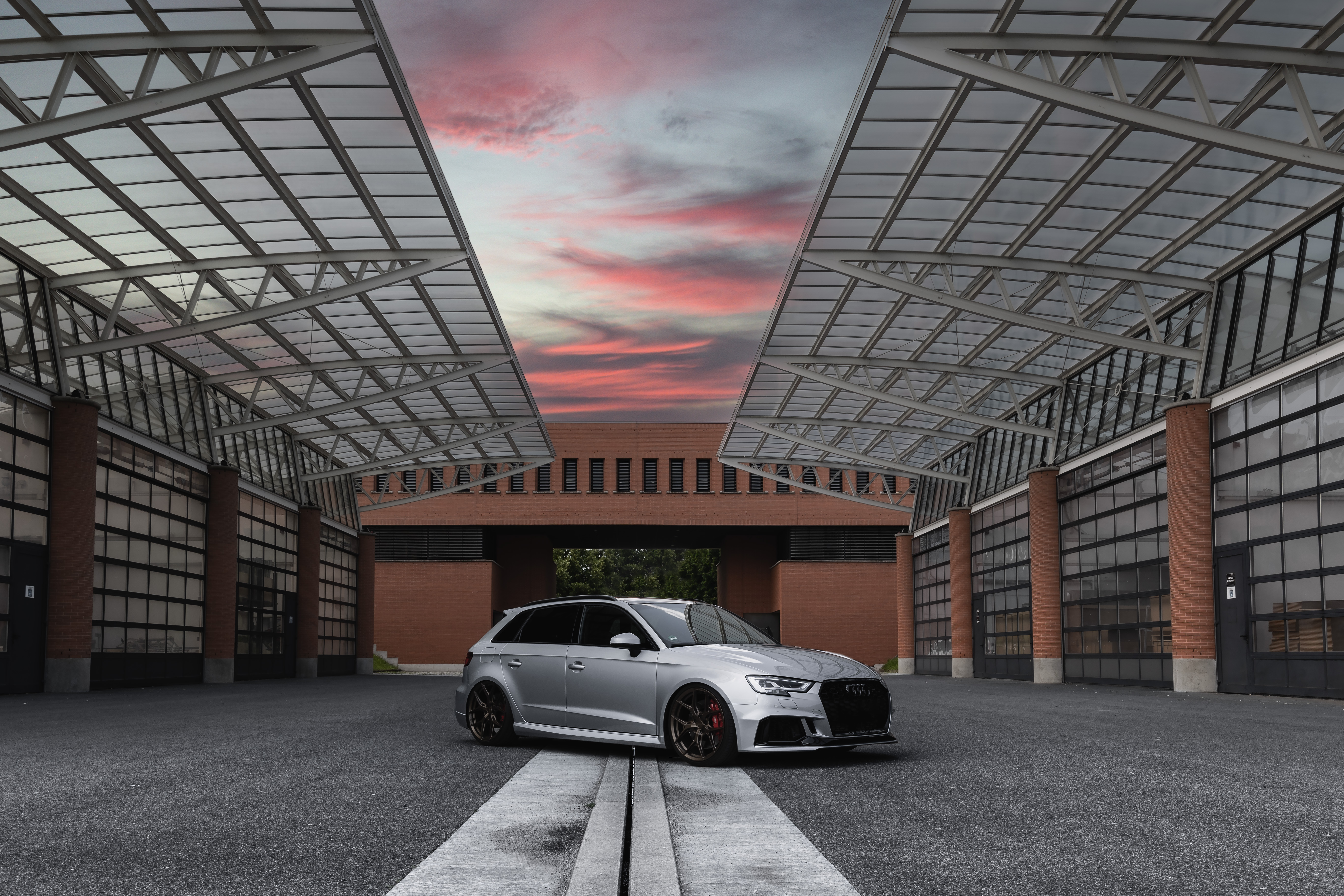 Audi Car Tuning Vehicle Front Angle View Sky Clouds 5472x3648