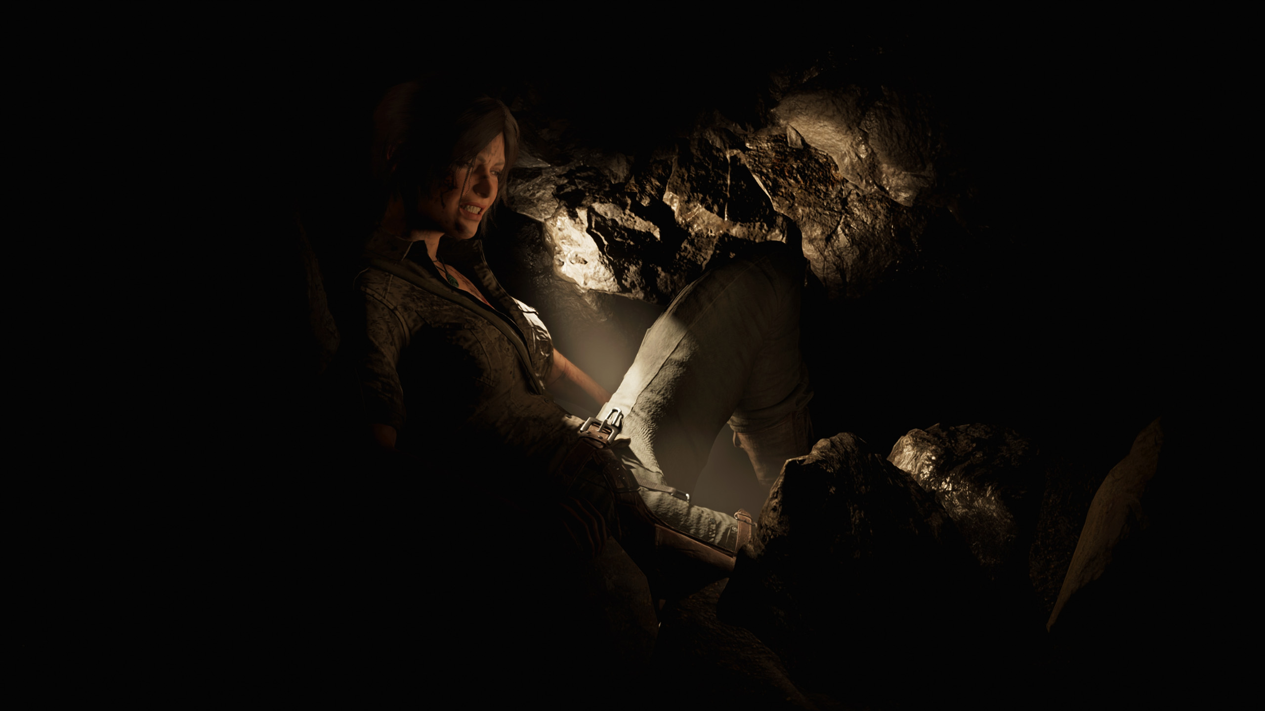 Screen Shot Shadow Of The Tomb Raider Lara Croft Tomb Raider Spelunking Climbing Dark Video Games 2560x1440
