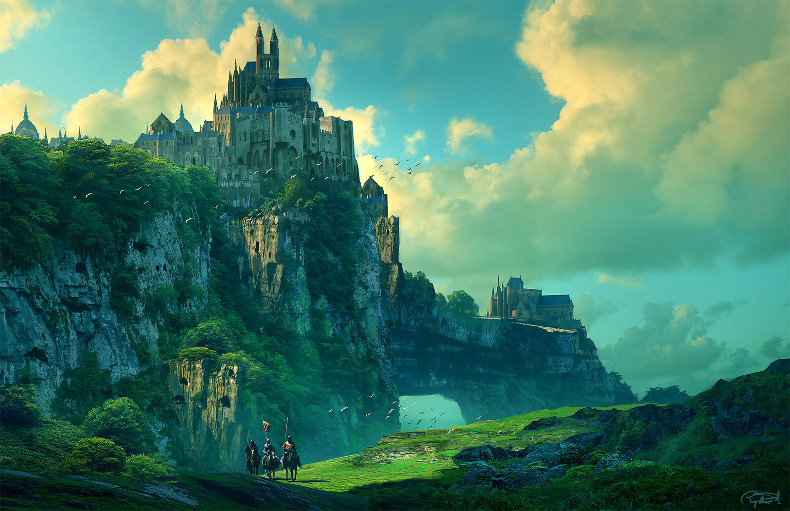 Raphael Lacoste Artwork Landscape Castle Fantasy Art Knight 1600x1035