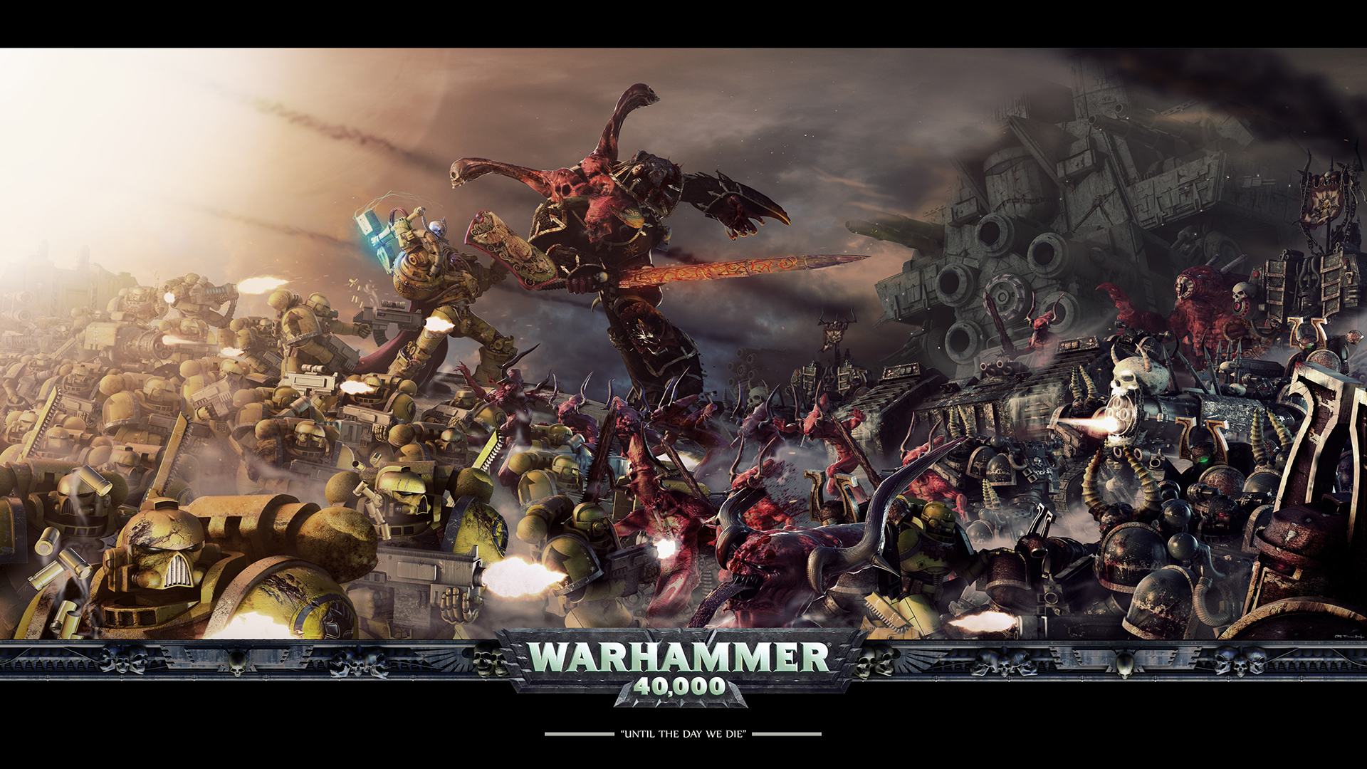 Warhammer 40 000 Imperial Fists Video Games Video Game Characters Armor Soldier Video Game Art Fight 1920x1080