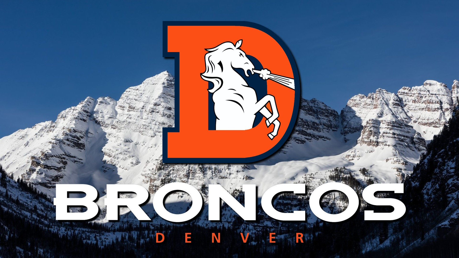 Denver Broncos NFL Logo Alternate Logo Snowcapped Maroon Bells Colorado Rocky Mountains Denver Ameri 1920x1080