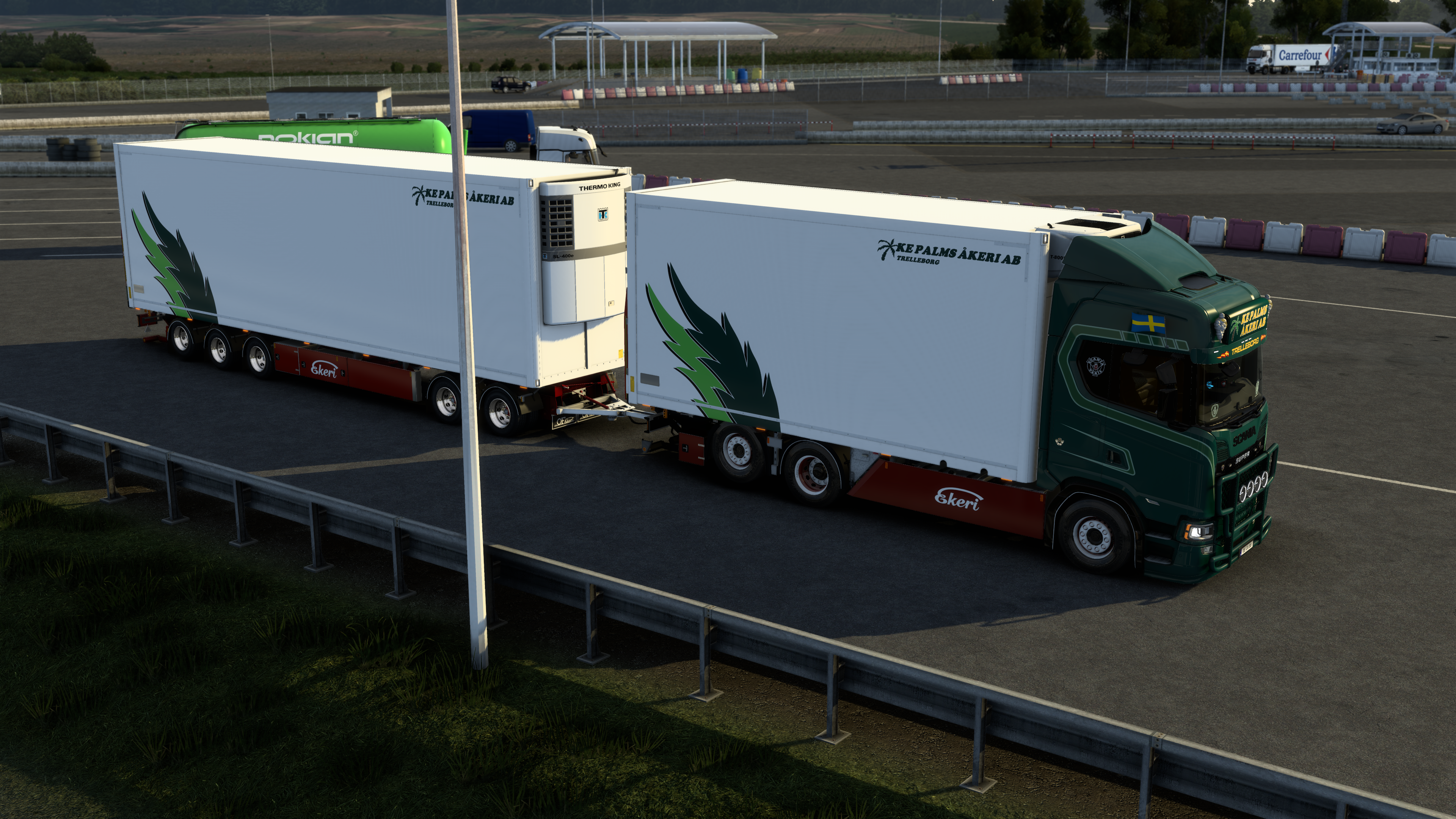 Scania Euro Truck Simulator 2 Truck Video Games CGi Vehicle Side View Road 3840x2160