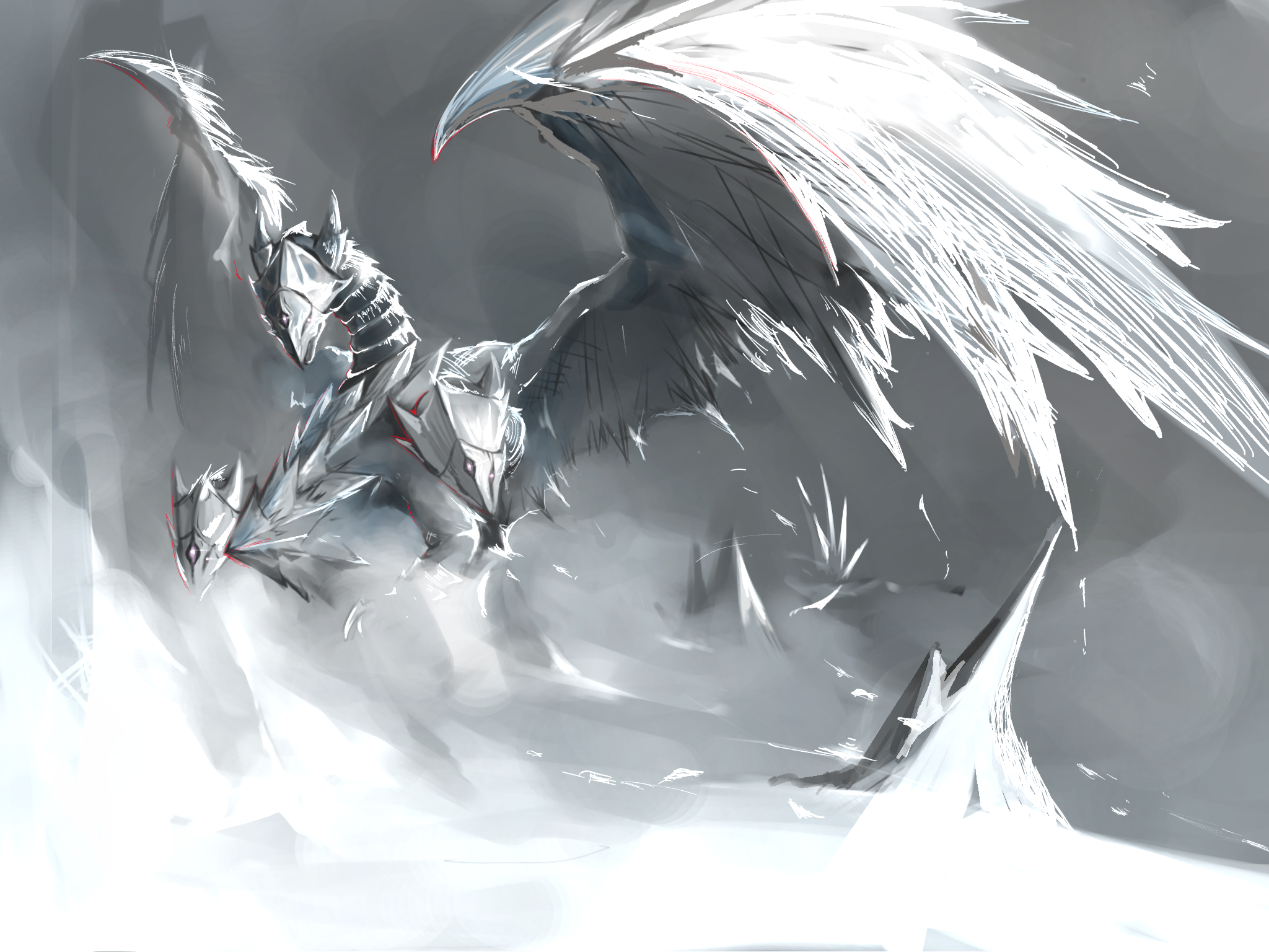 Anime Trading Card Games Yu Gi Oh Trishula Dragon Of The Ice Barrier Dragon Solo Artwork Digital Art 2048x1536